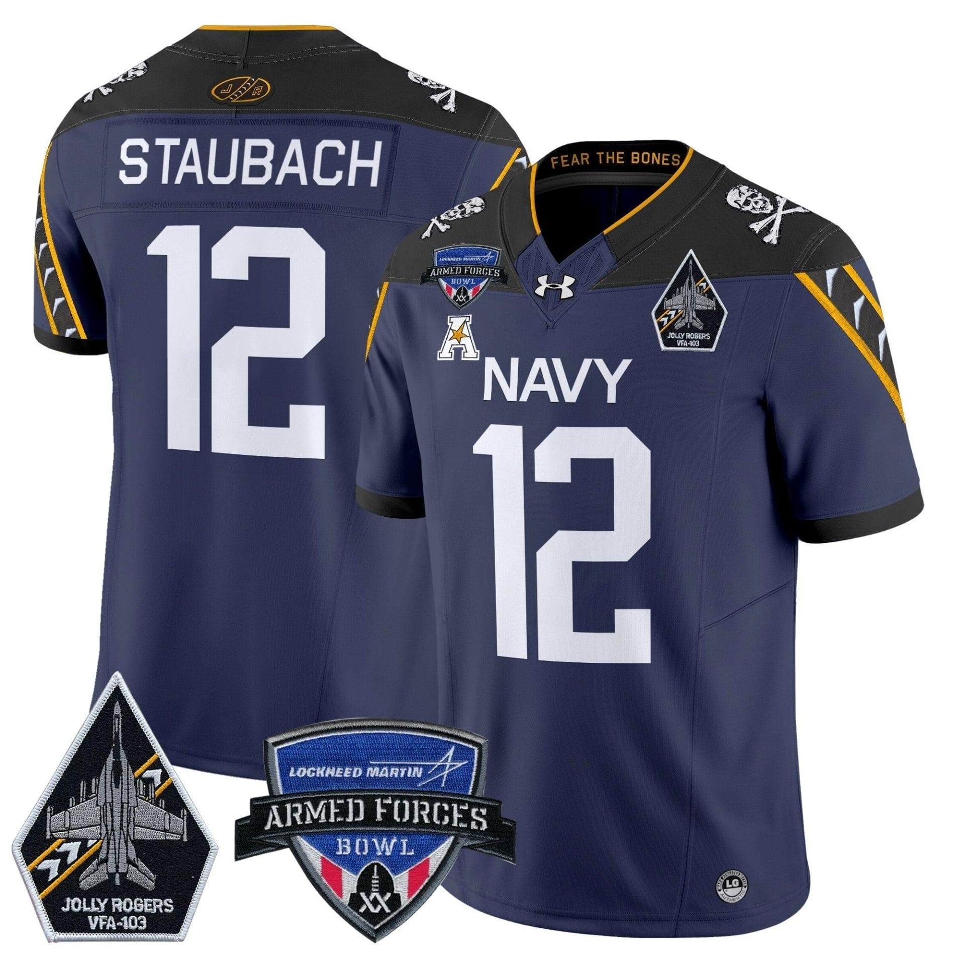 Navy Midshipmen 2025 Armed Forces Bowl Patch Vapor Limited Jersey - All Stitched - Image 10