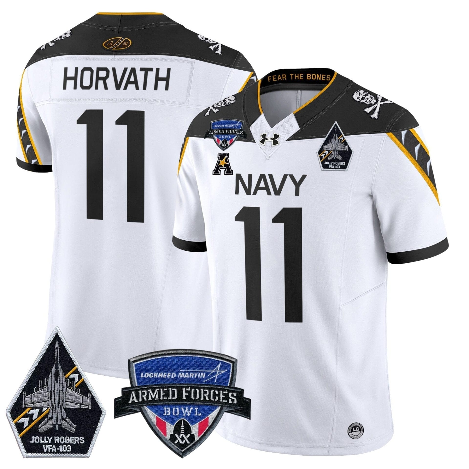 Navy Midshipmen 2025 Armed Forces Bowl Patch Vapor Limited Jersey - All Stitched - Image 18