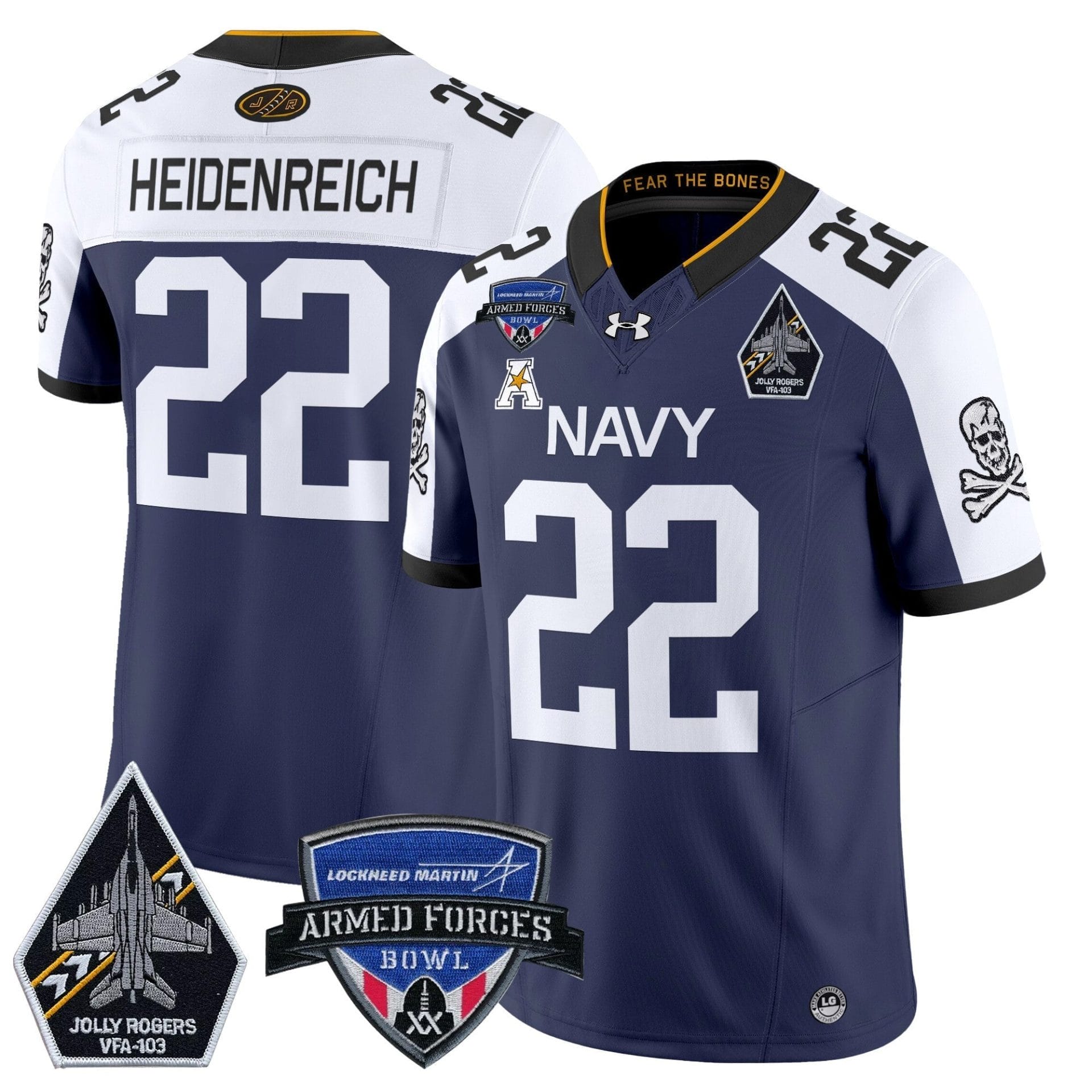 Navy Midshipmen 2025 Armed Forces Bowl Patch Vapor Limited Jersey - All Stitched - Image 4