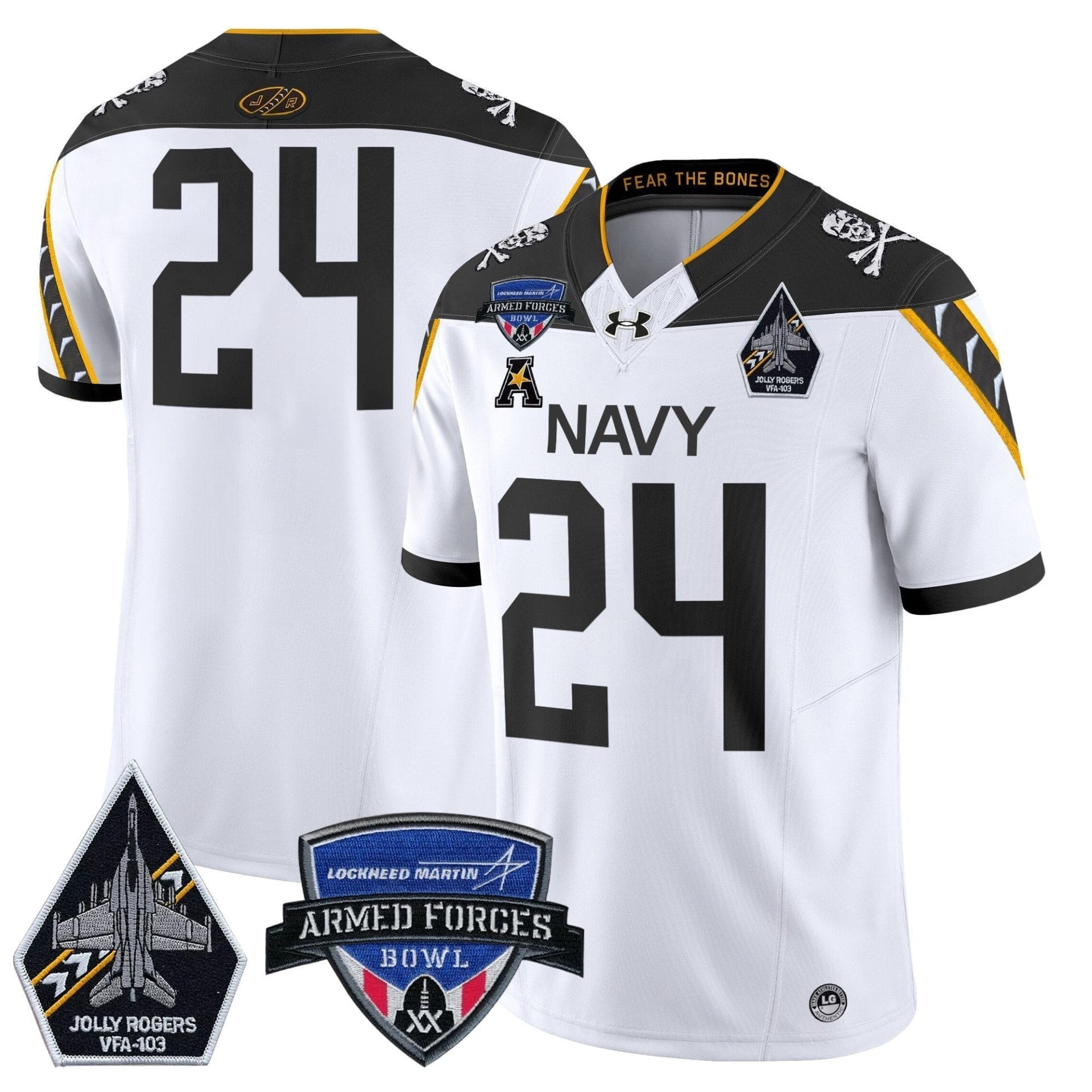 Navy Midshipmen 2025 Armed Forces Bowl Patch Vapor Limited Jersey - All Stitched - Image 26