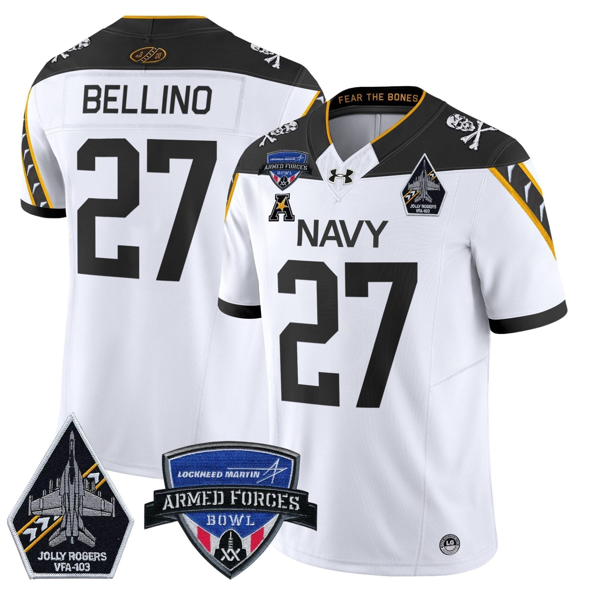 Navy Midshipmen 2025 Armed Forces Bowl Patch Vapor Limited Jersey - All Stitched - Image 24