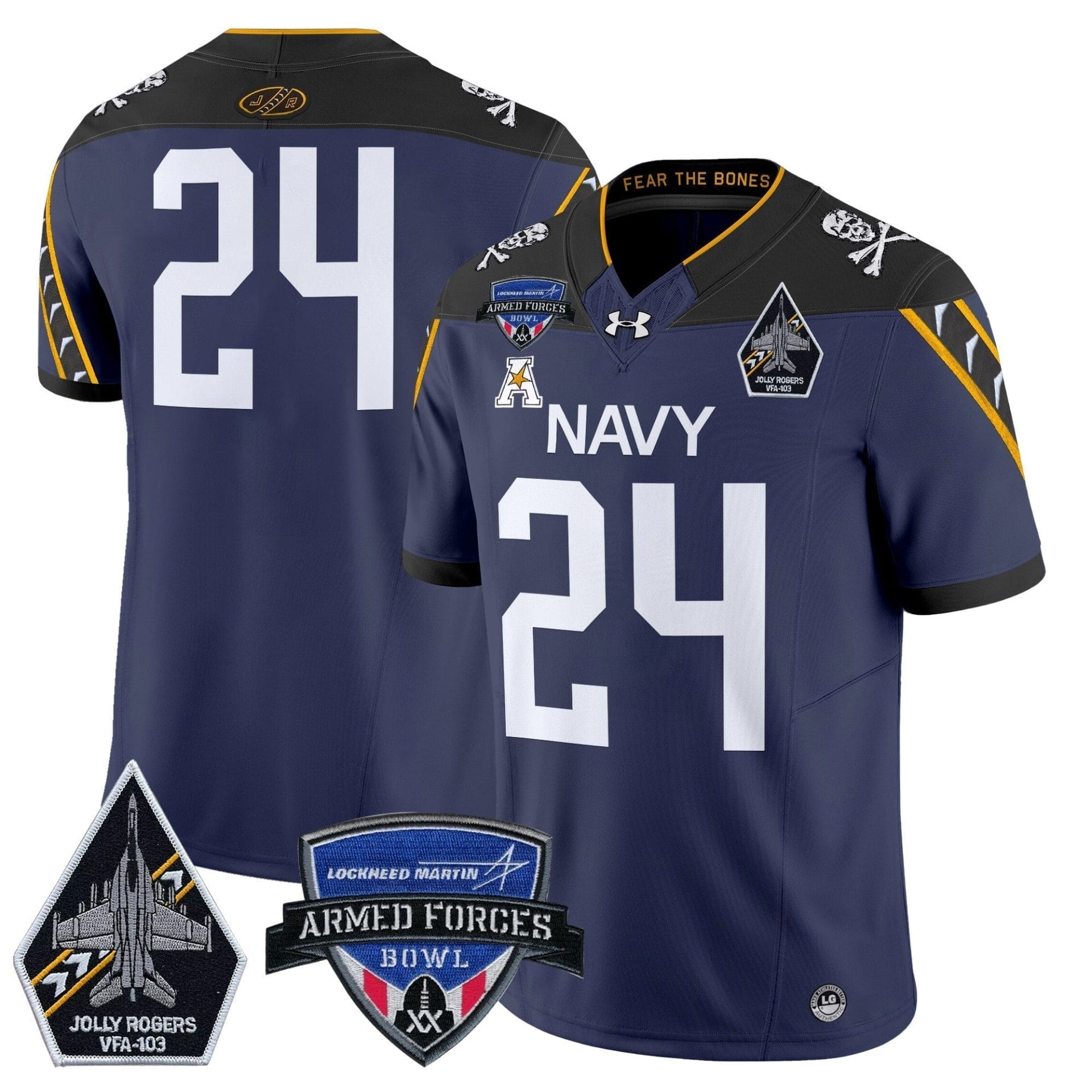 Navy Midshipmen 2025 Armed Forces Bowl Patch Vapor Limited Jersey - All Stitched - Image 14
