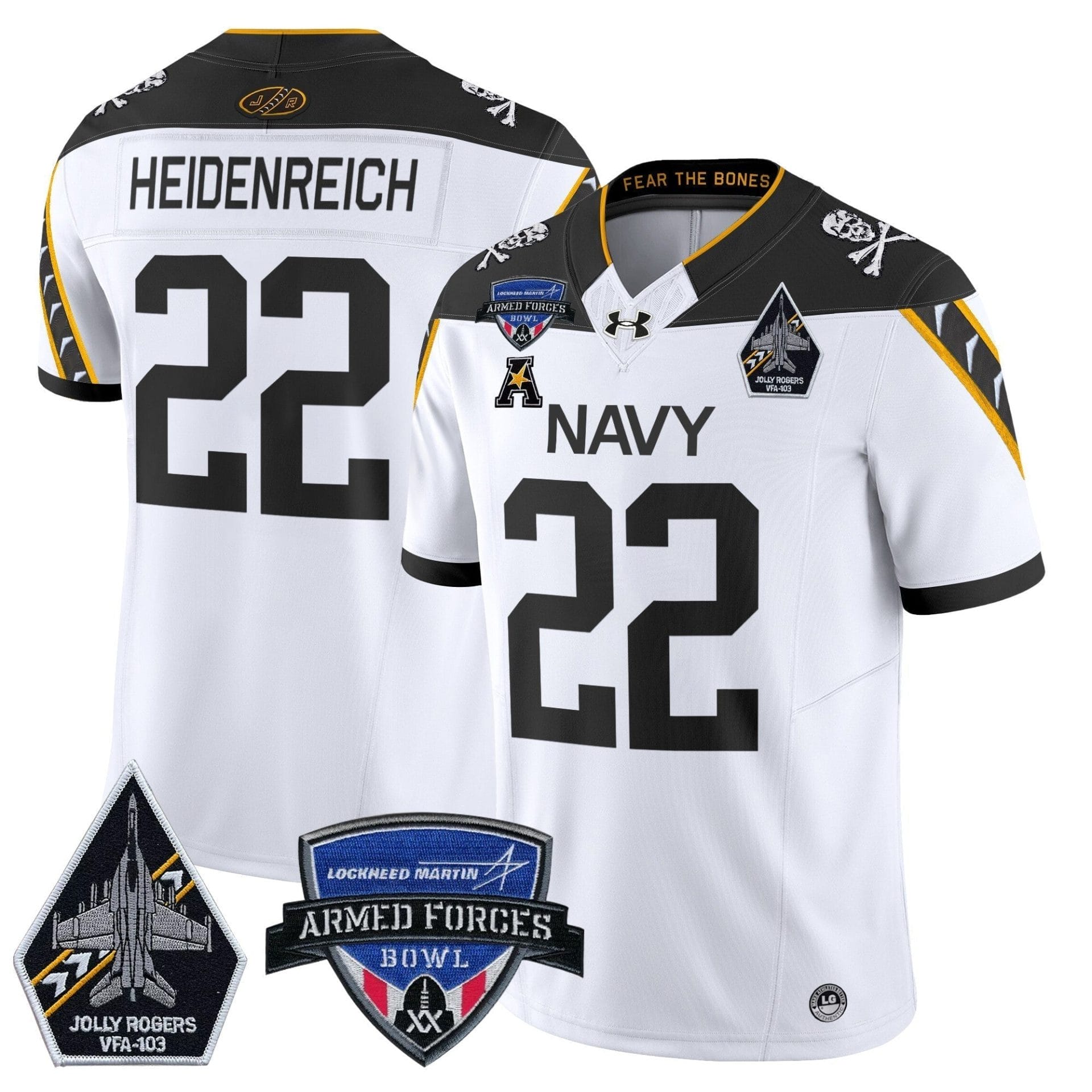 Navy Midshipmen 2025 Armed Forces Bowl Patch Vapor Limited Jersey - All Stitched - Image 19