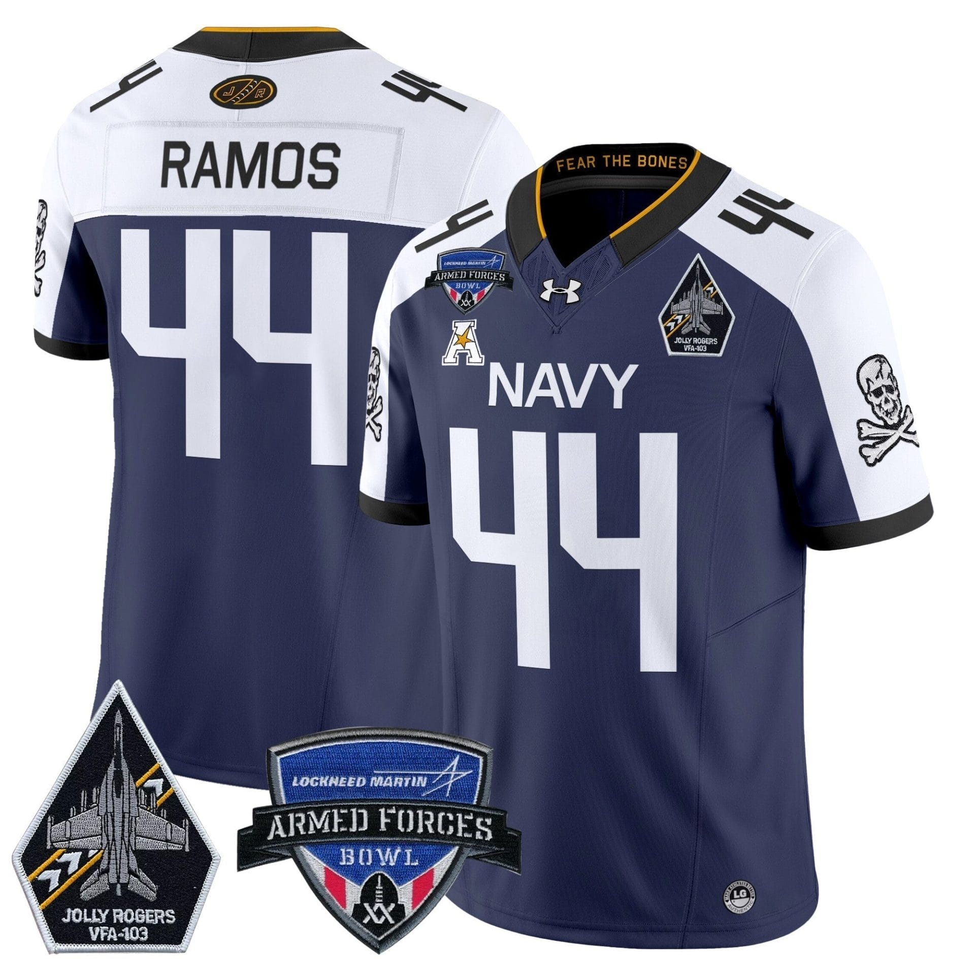 Navy Midshipmen 2025 Armed Forces Bowl Patch Vapor Limited Jersey - All Stitched - Image 16
