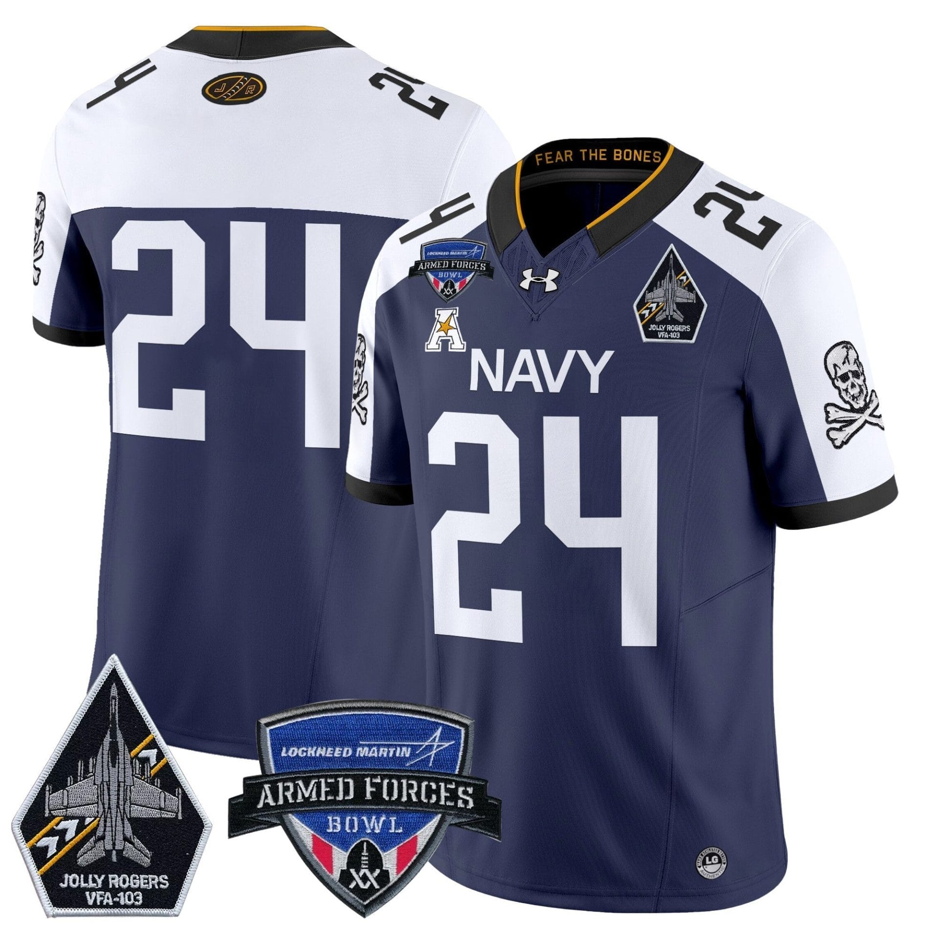 Navy Midshipmen 2025 Armed Forces Bowl Patch Vapor Limited Jersey - All Stitched - Image 44