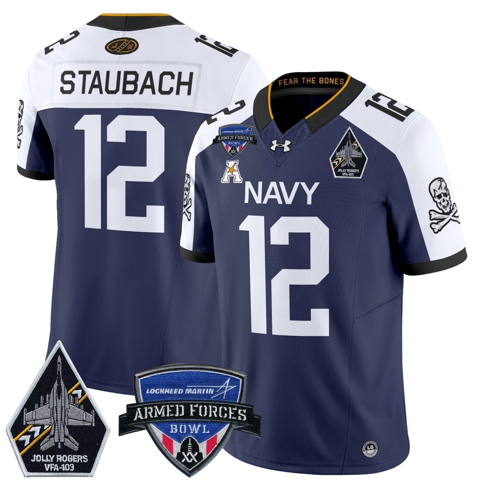 Navy Midshipmen 2025 Armed Forces Bowl Patch Vapor Limited Jersey - All Stitched - Image 40