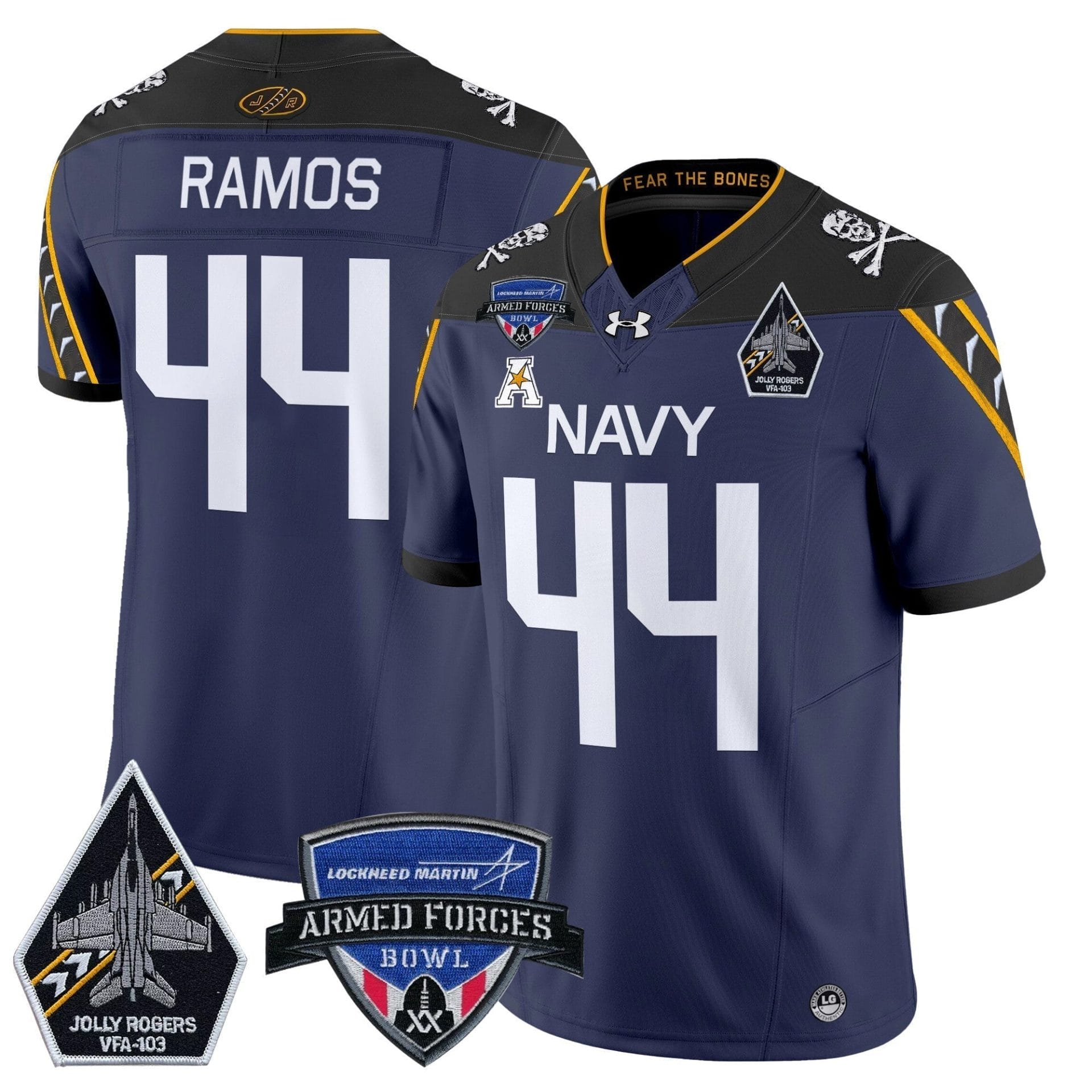 Navy Midshipmen 2025 Armed Forces Bowl Patch Vapor Limited Jersey - All Stitched - Image 8