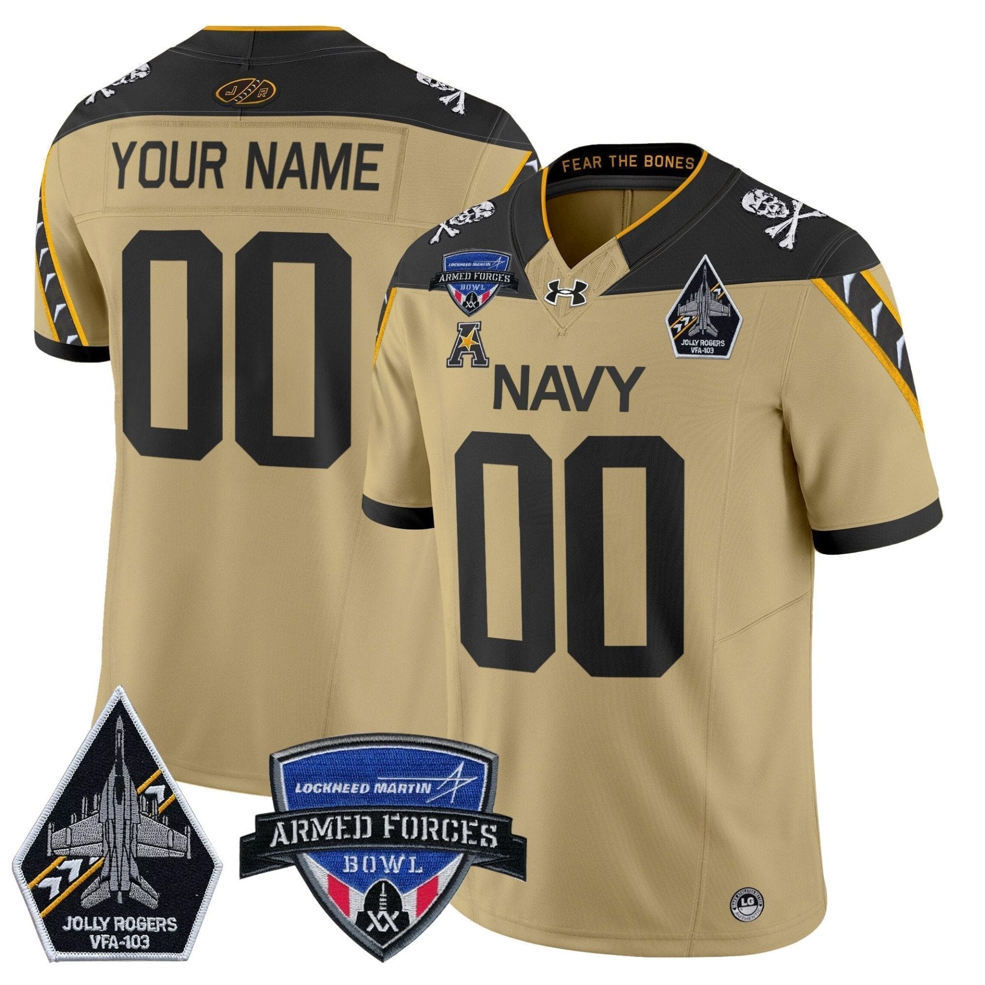 Navy Midshipmen 2025 Armed Forces Bowl Patch Vapor Limited Custom Jersey - All Stitched - Image 5