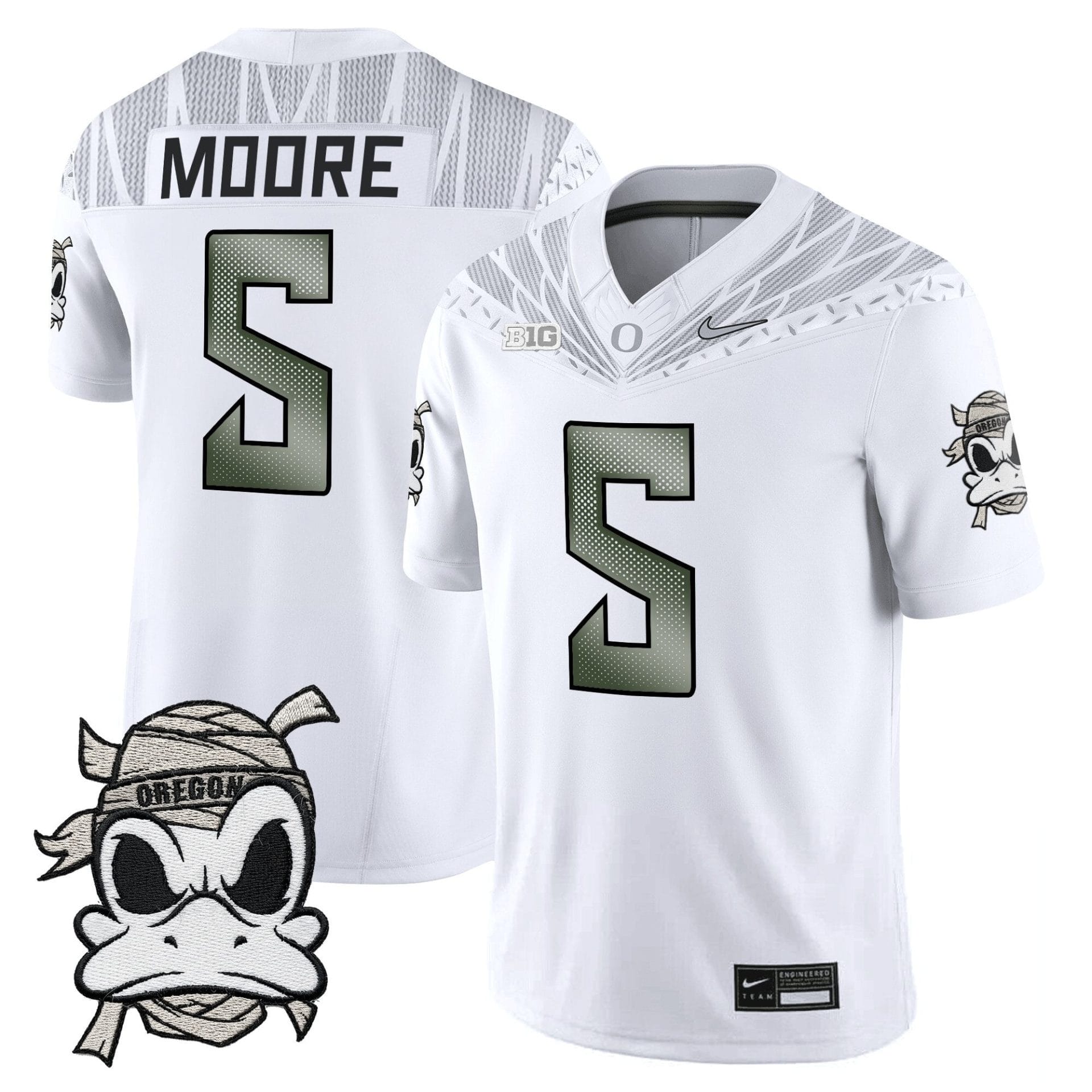 Alternative view of Oregon Ducks 2025 "Mummy Duck" Vapor Limited Jersey V1- All Stitched