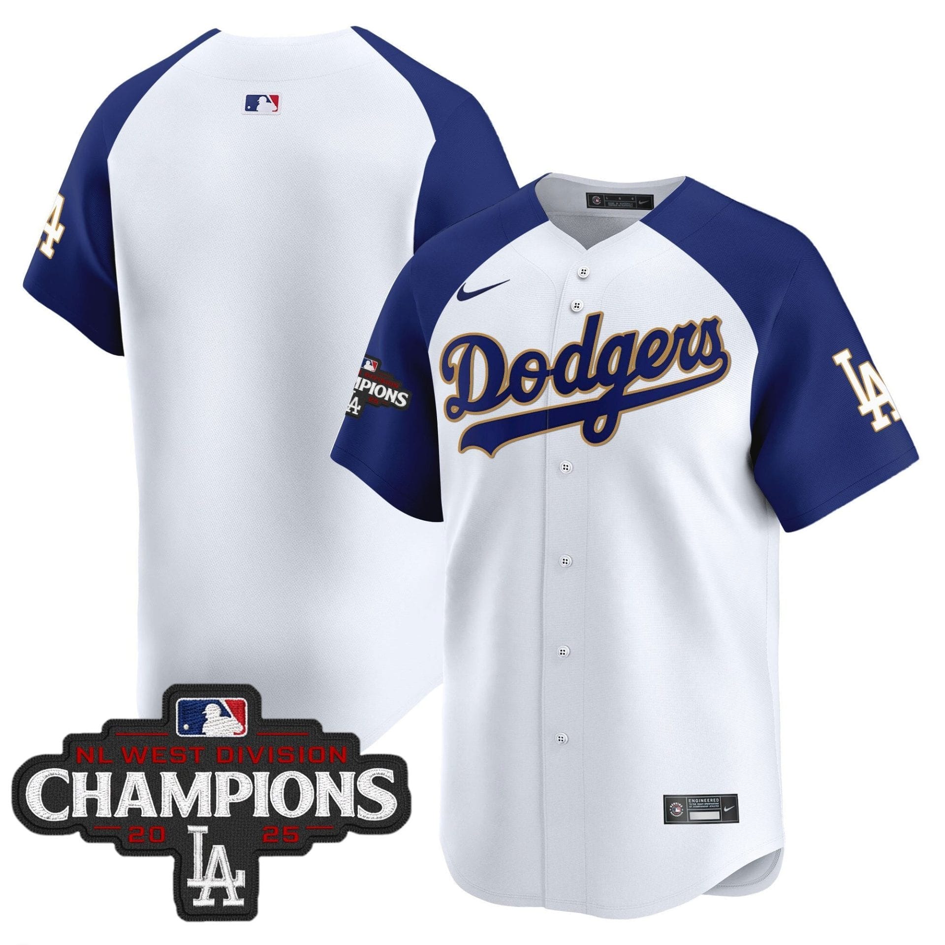 Dodgers 2025 NL West Division Champions Patch Gold Trim Vapor Premier Limited Jersey - All Stitched - Image 51