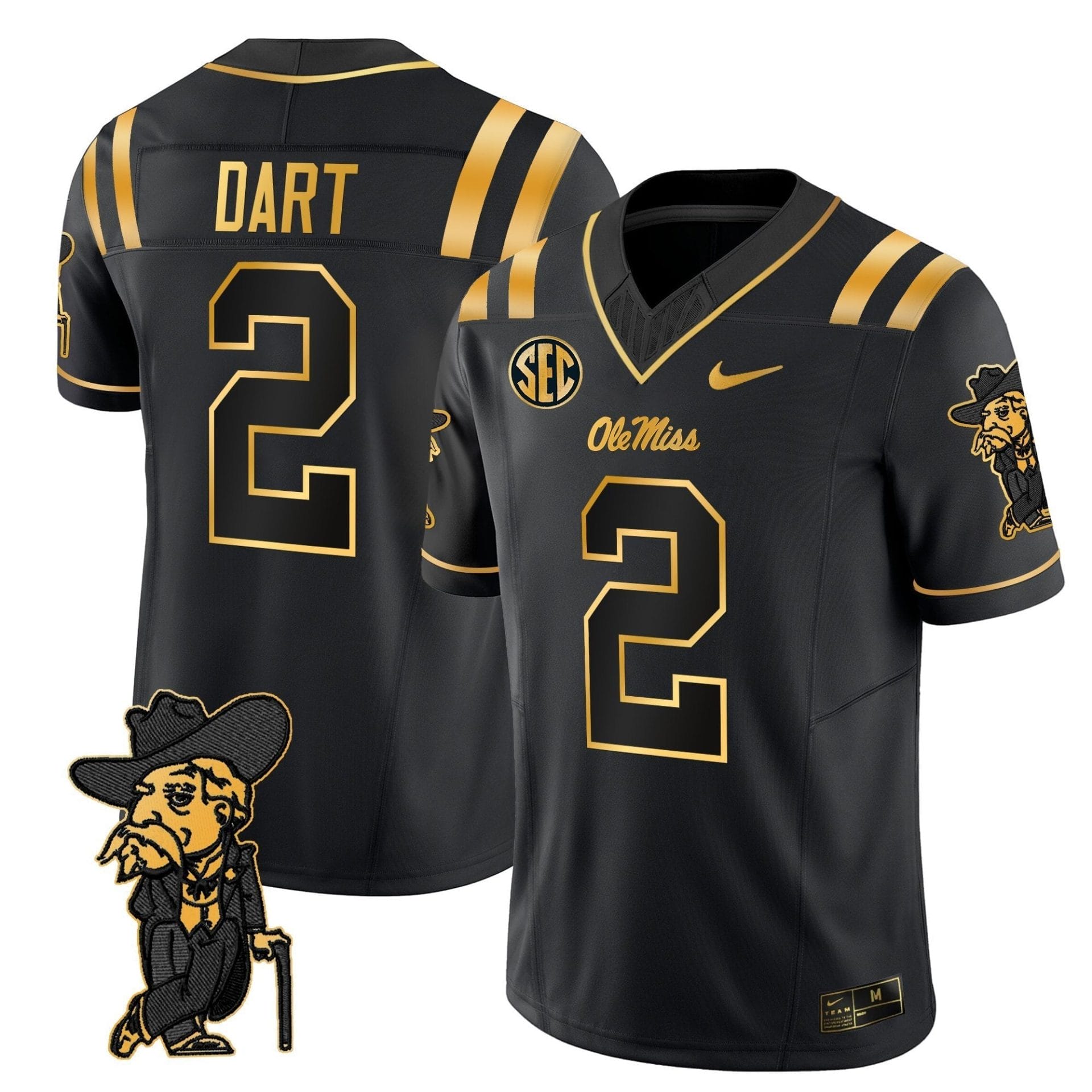 Men's Ole Miss Rebels 2025 Gold Vapor Limited Jersey - All Stitched - Image 20