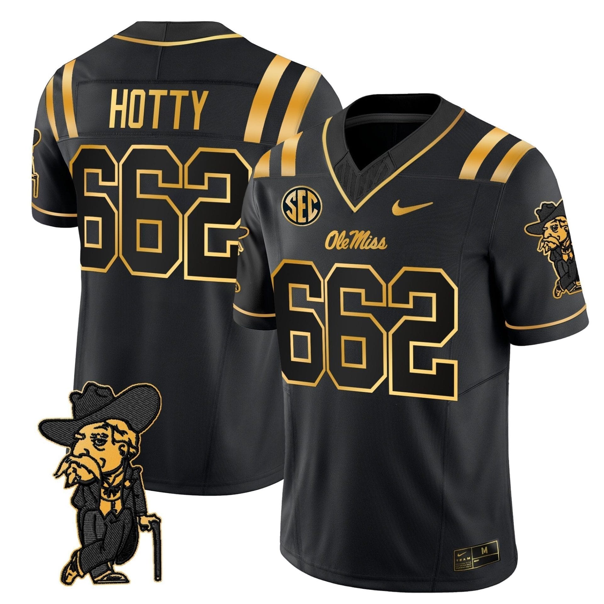 Men's Ole Miss Rebels 2025 Gold Vapor Limited Jersey - All Stitched - Image 27