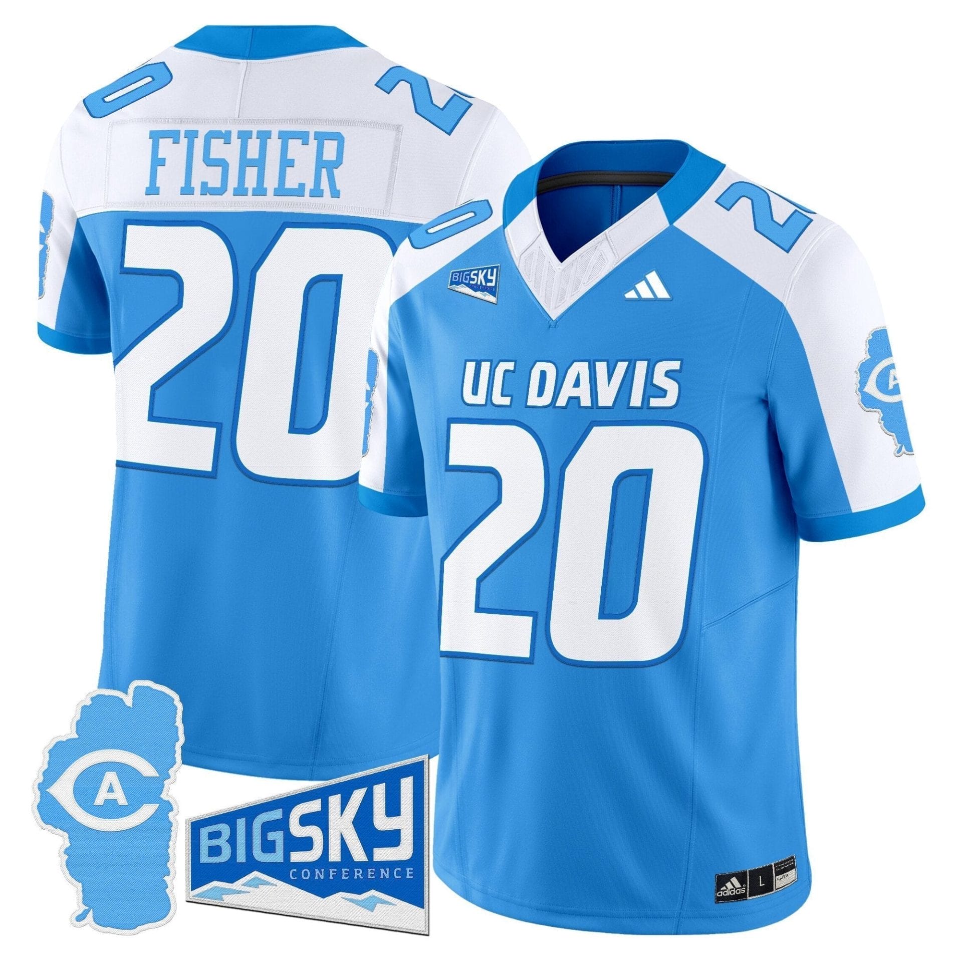 Men's UC Davis Aggies 2025 'Lake Tahoe Patch' Vapor Limited Jersey - All Stitched - Image 9