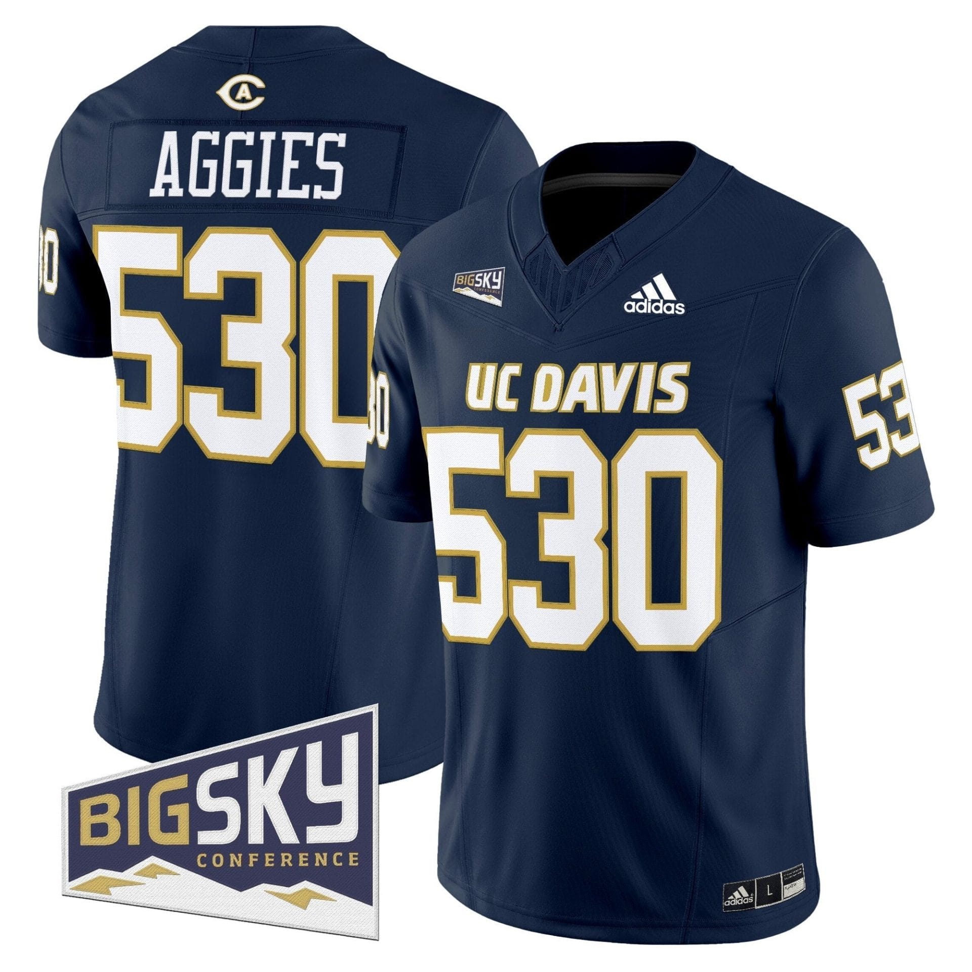Men's UC Davis Aggies 2025 'Lake Tahoe Patch' Vapor Limited Jersey - All Stitched - Image 41