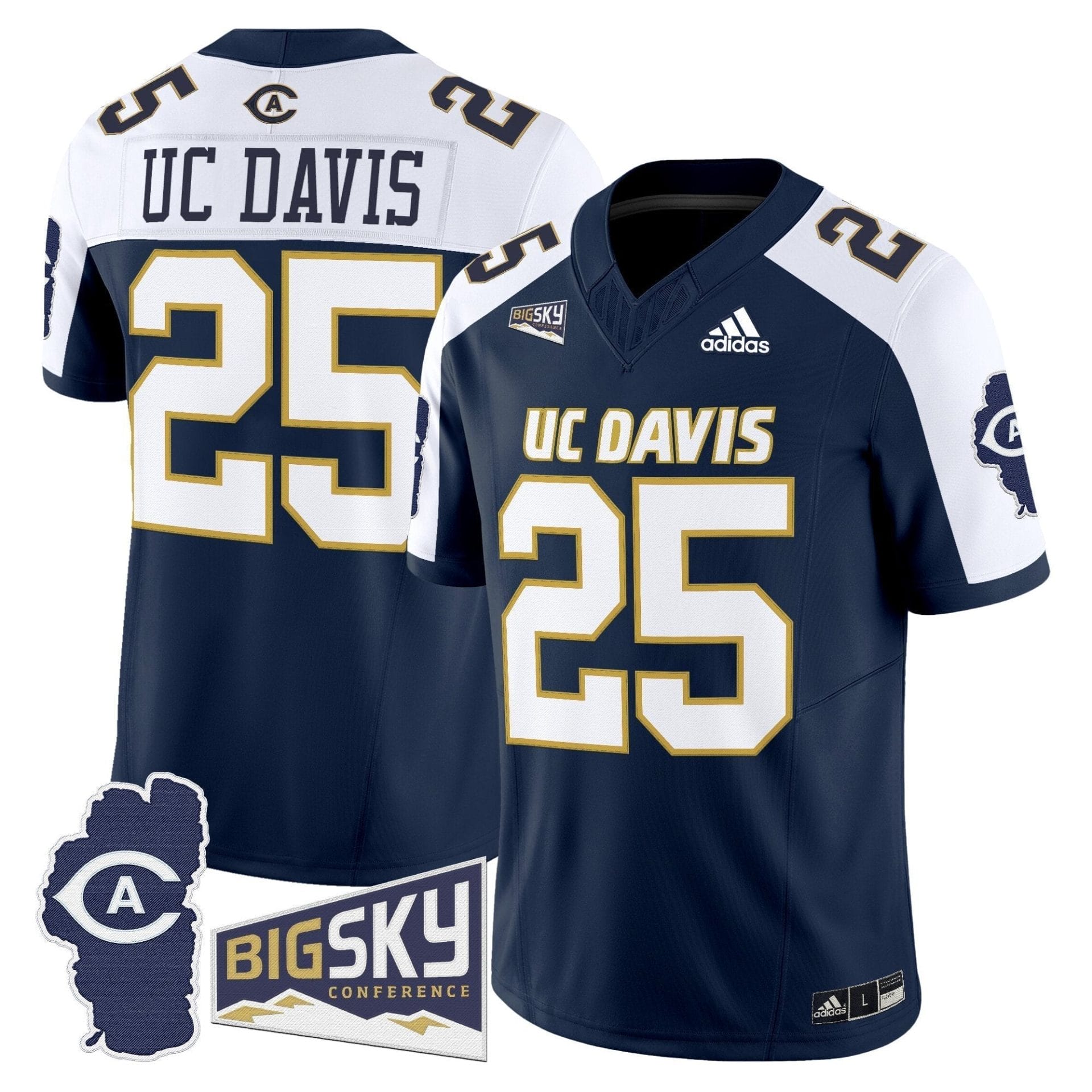 Men's UC Davis Aggies 2025 'Lake Tahoe Patch' Vapor Limited Jersey - All Stitched - Image 27