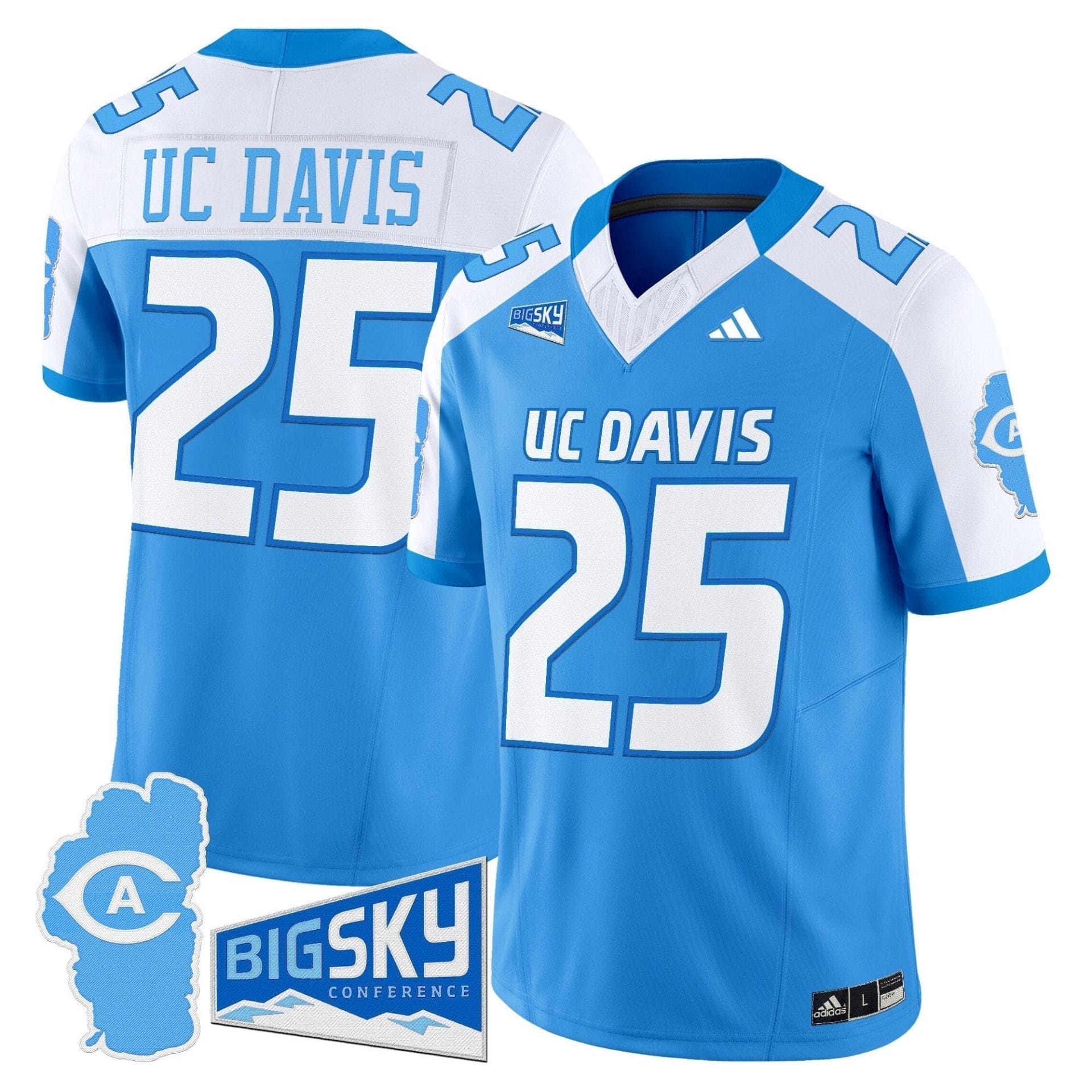 Men's UC Davis Aggies 2025 'Lake Tahoe Patch' Vapor Limited Jersey - All Stitched - Image 15