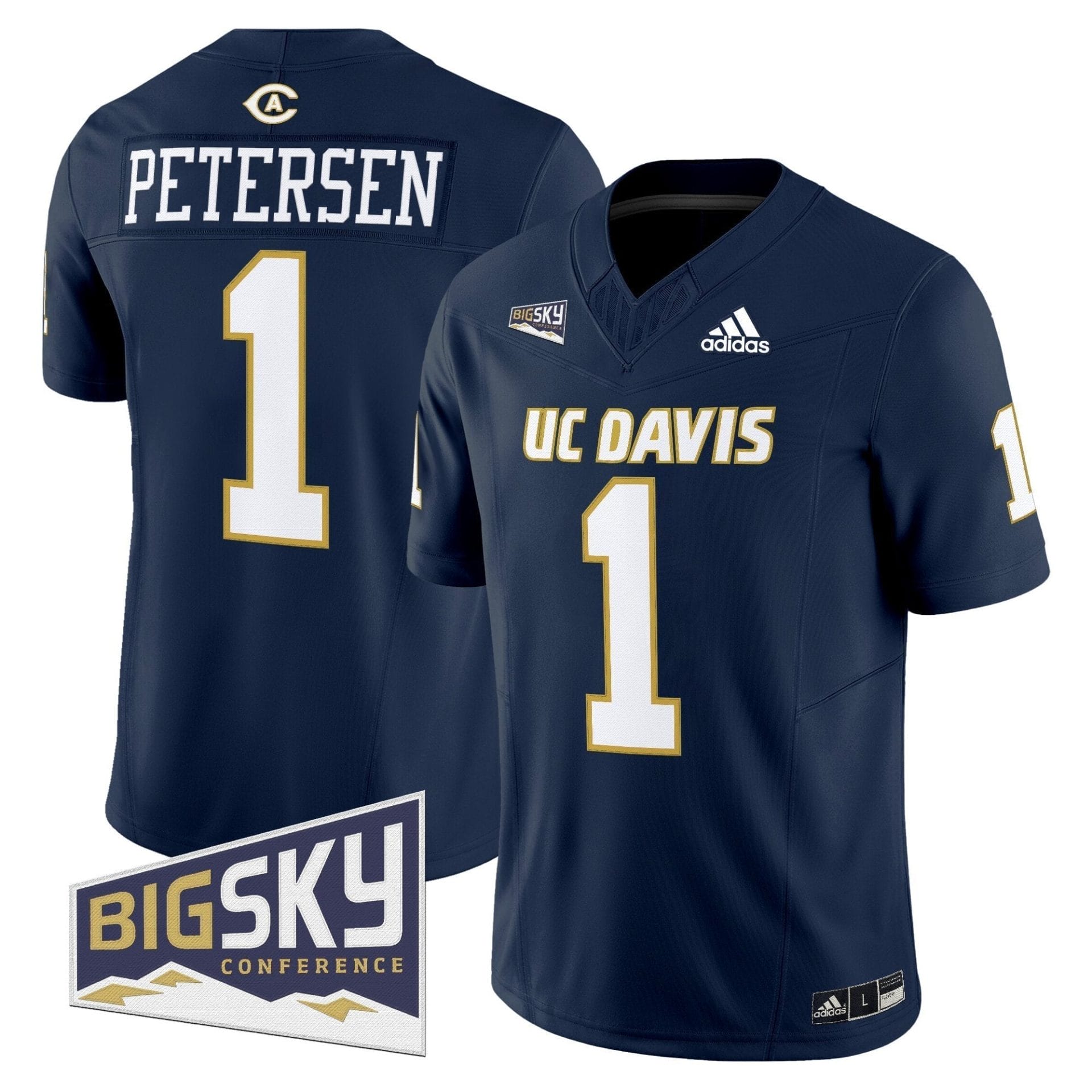Alternative view of Men's UC Davis Aggies 2025 'Lake Tahoe Patch' Vapor Limited Jersey - All Stitched