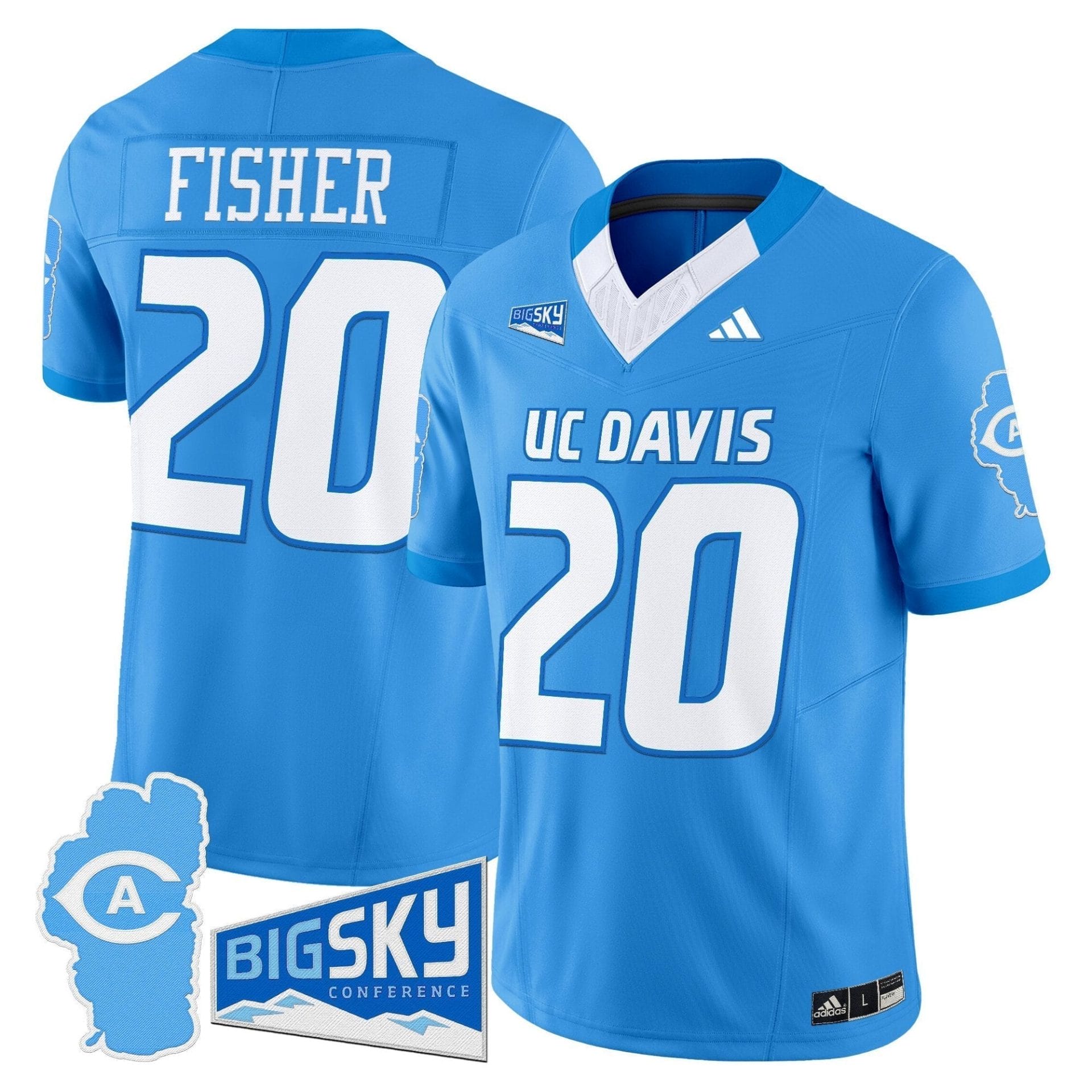 Men's UC Davis Aggies 2025 'Lake Tahoe Patch' Vapor Limited Jersey - All Stitched - Image 8