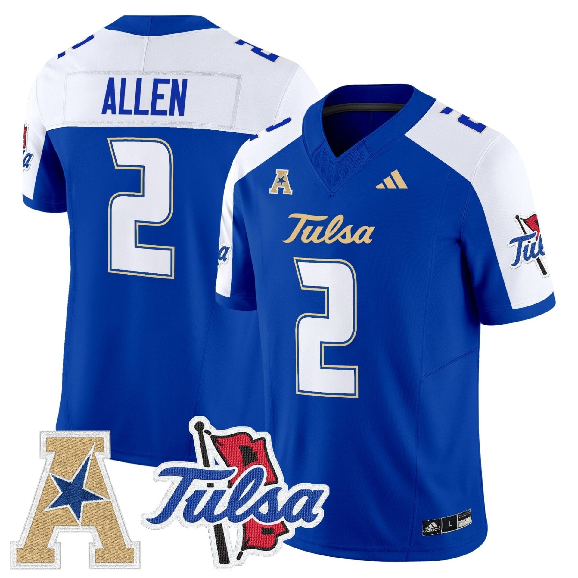 Tulsa Golden Hurricane 2025 Vapor Limited Jersey - All Stitched - Image 23