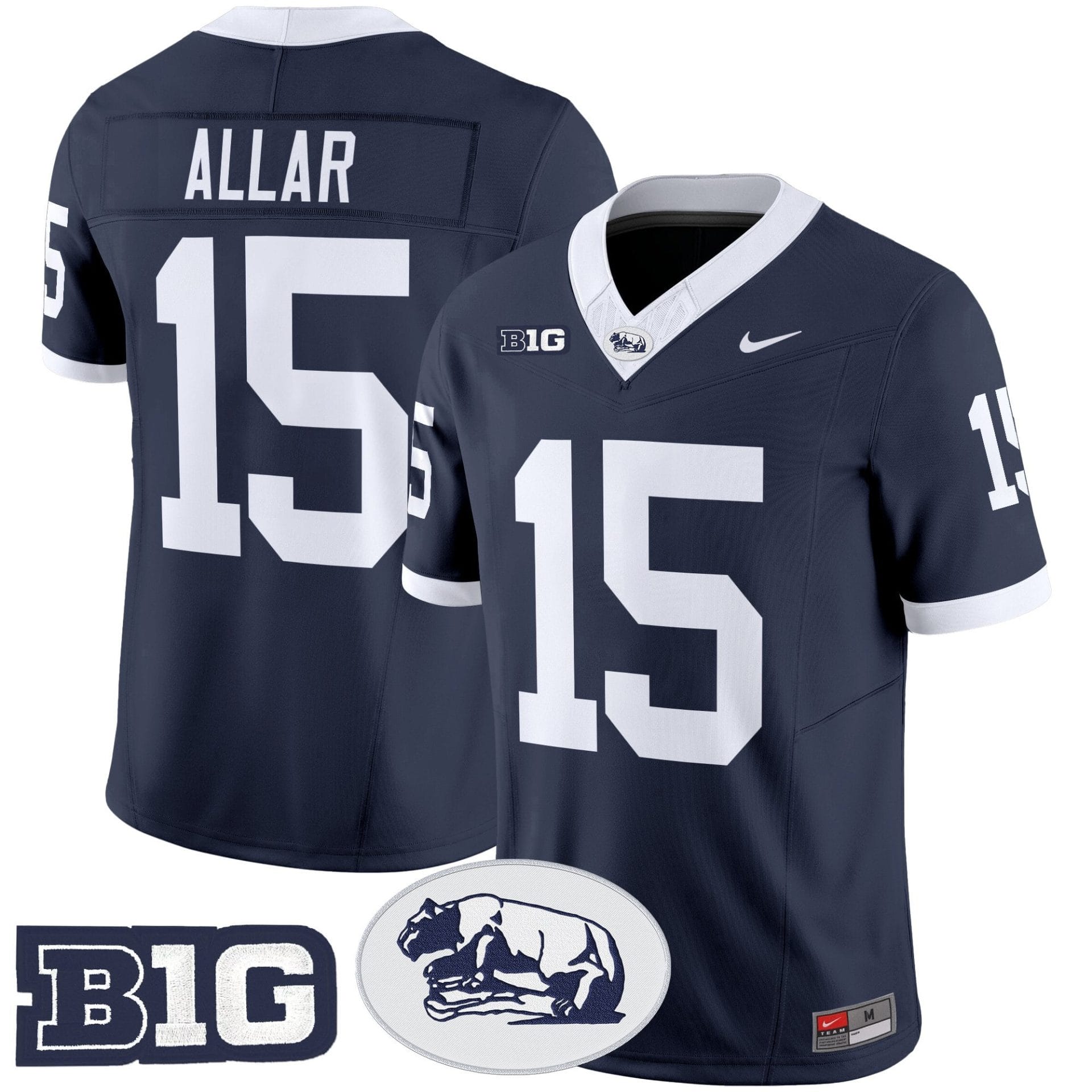 Alternative view of Men's Penn State Nittany Lions Throwback Vapor Limited Jersey - All Stitched