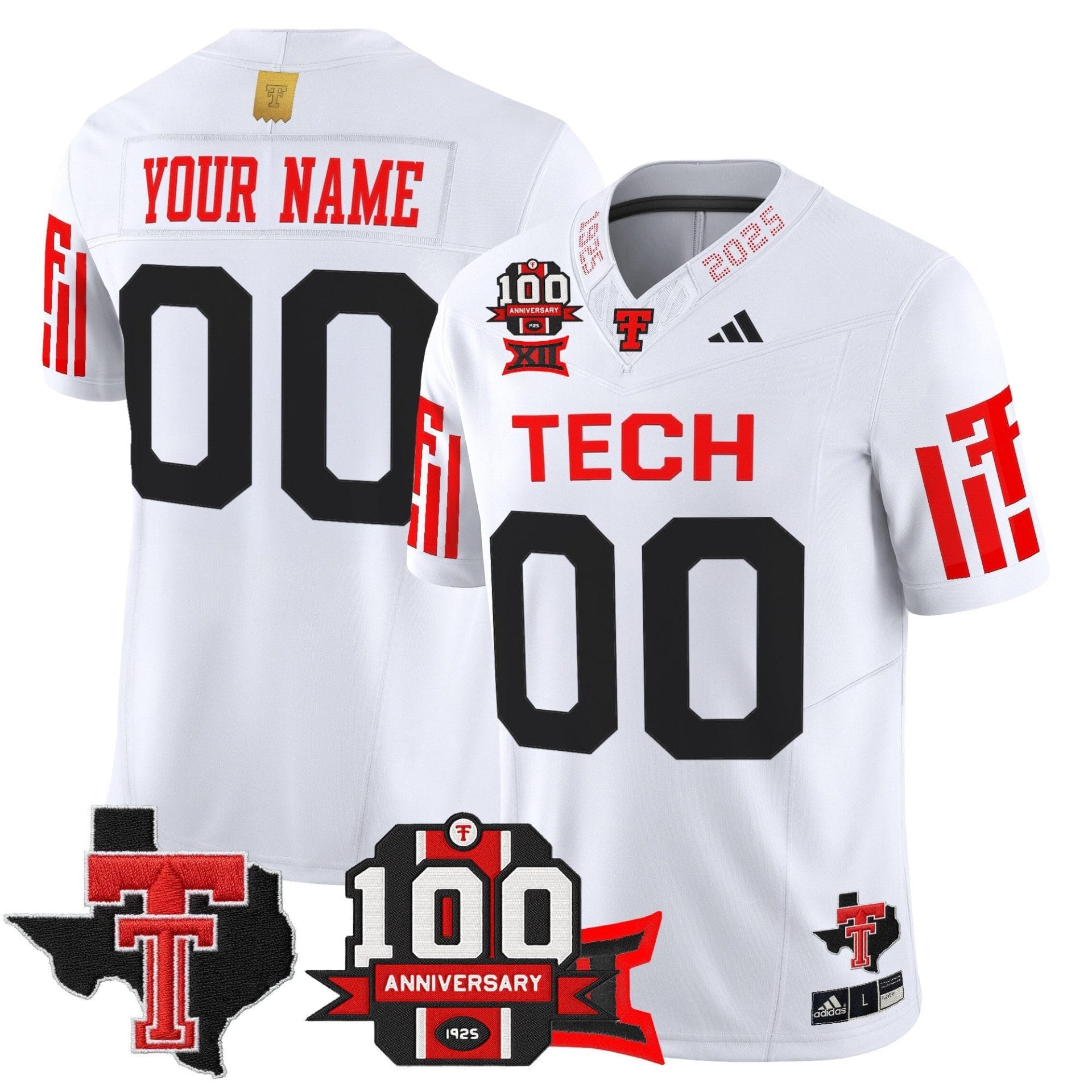 Texas Tech Red Raiders 2025 Vapor Limited Custom Jersey - 100th Anniversary & Texas Patch - All Stitched - Image 3