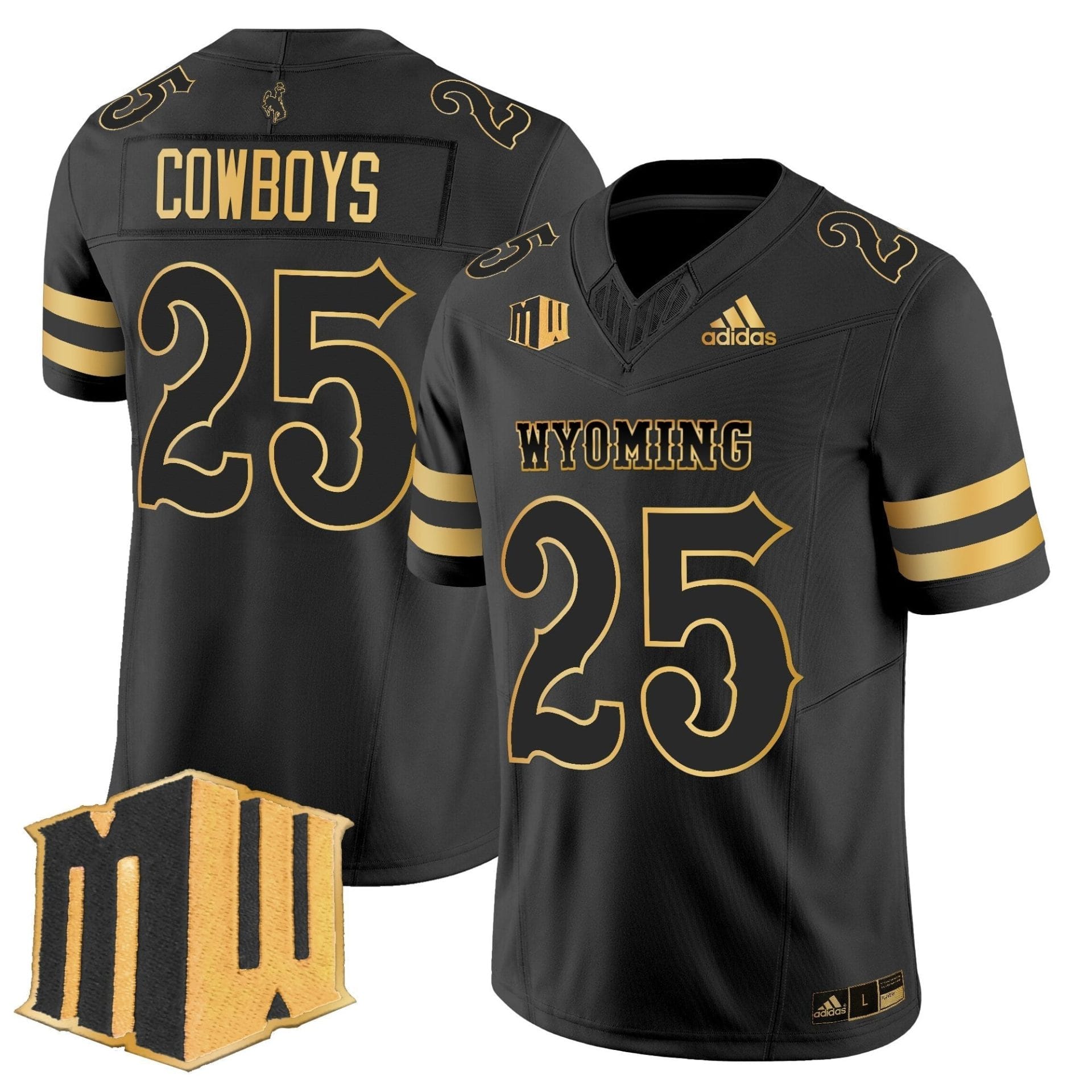 Men's Wyoming Cowboys 2025 Gold Vapor Limited Jersey - All Stitched - Image 8