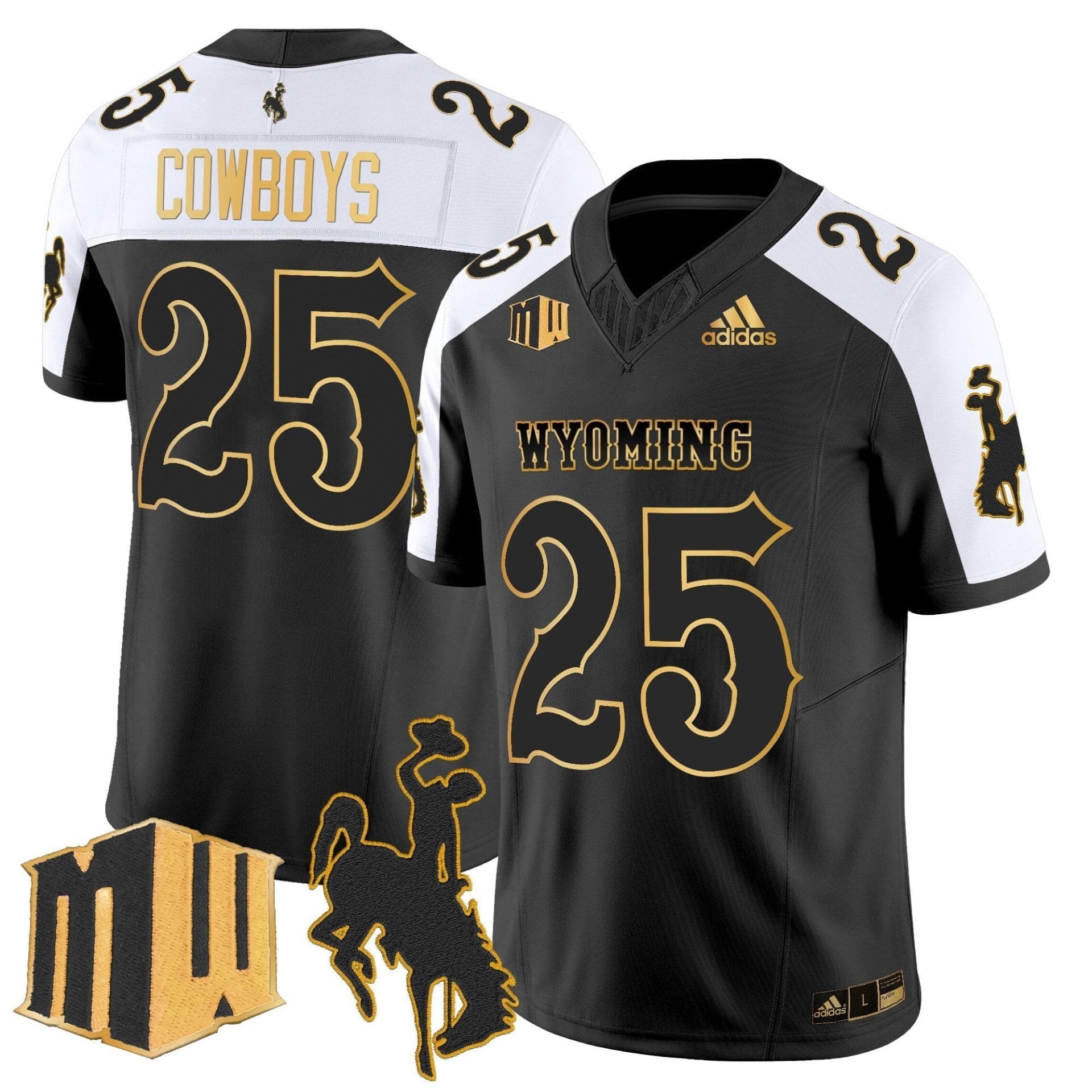 Men's Wyoming Cowboys 2025 Gold Vapor Limited Jersey - All Stitched - Image 35