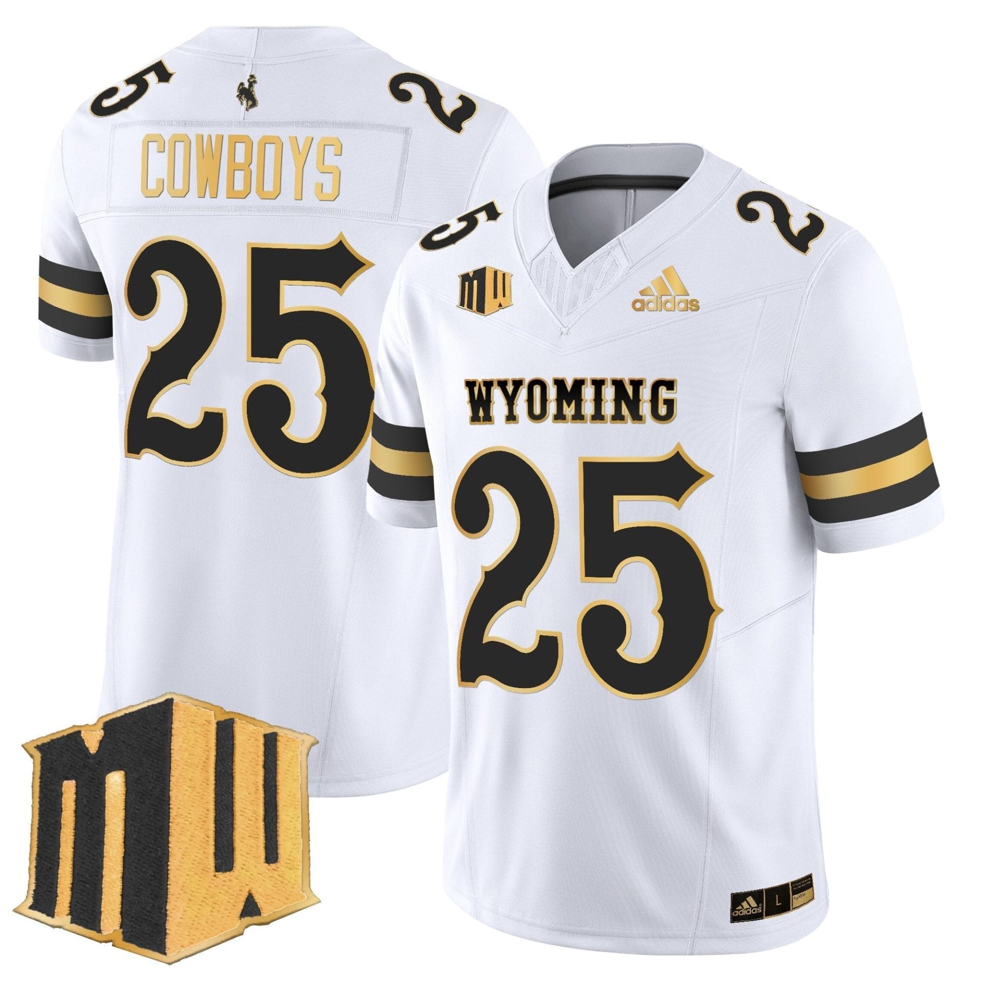 Men's Wyoming Cowboys 2025 Gold Vapor Limited Jersey - All Stitched - Image 17