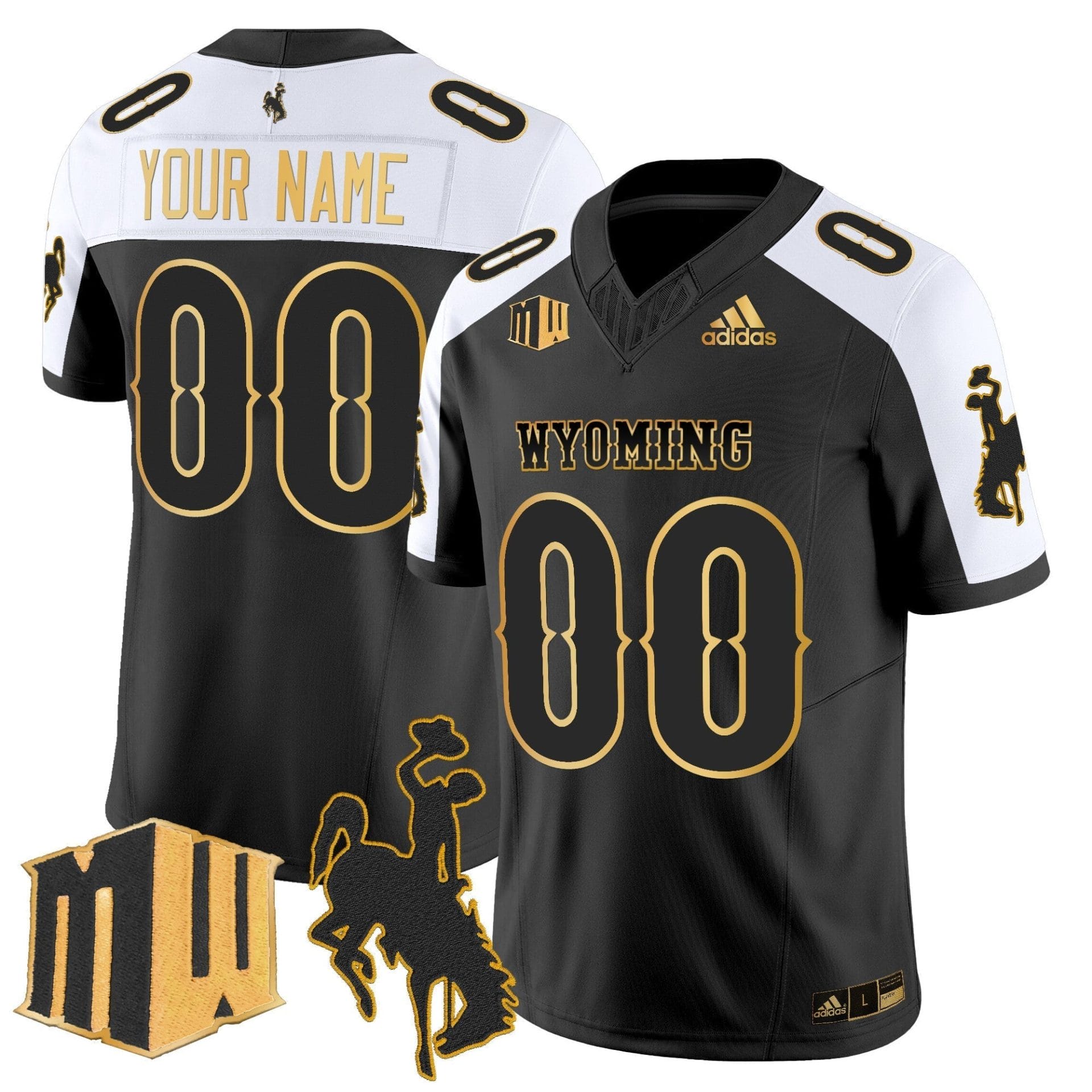Wyoming Cowboys 2025 Gold Vapor Limited Custom Jersey - All Stitched - Image 4