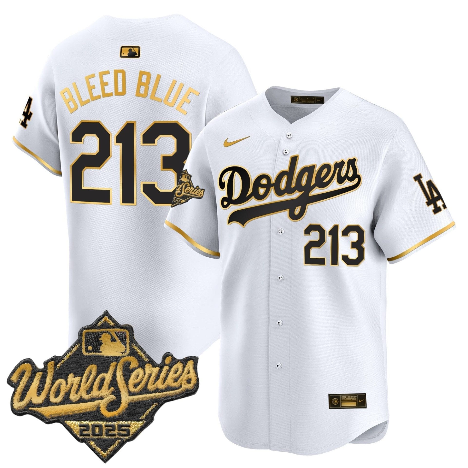 Dodgers 2025 World Series Gold Trim Vapor Premier Limited Jersey - All Stitched - Image 3