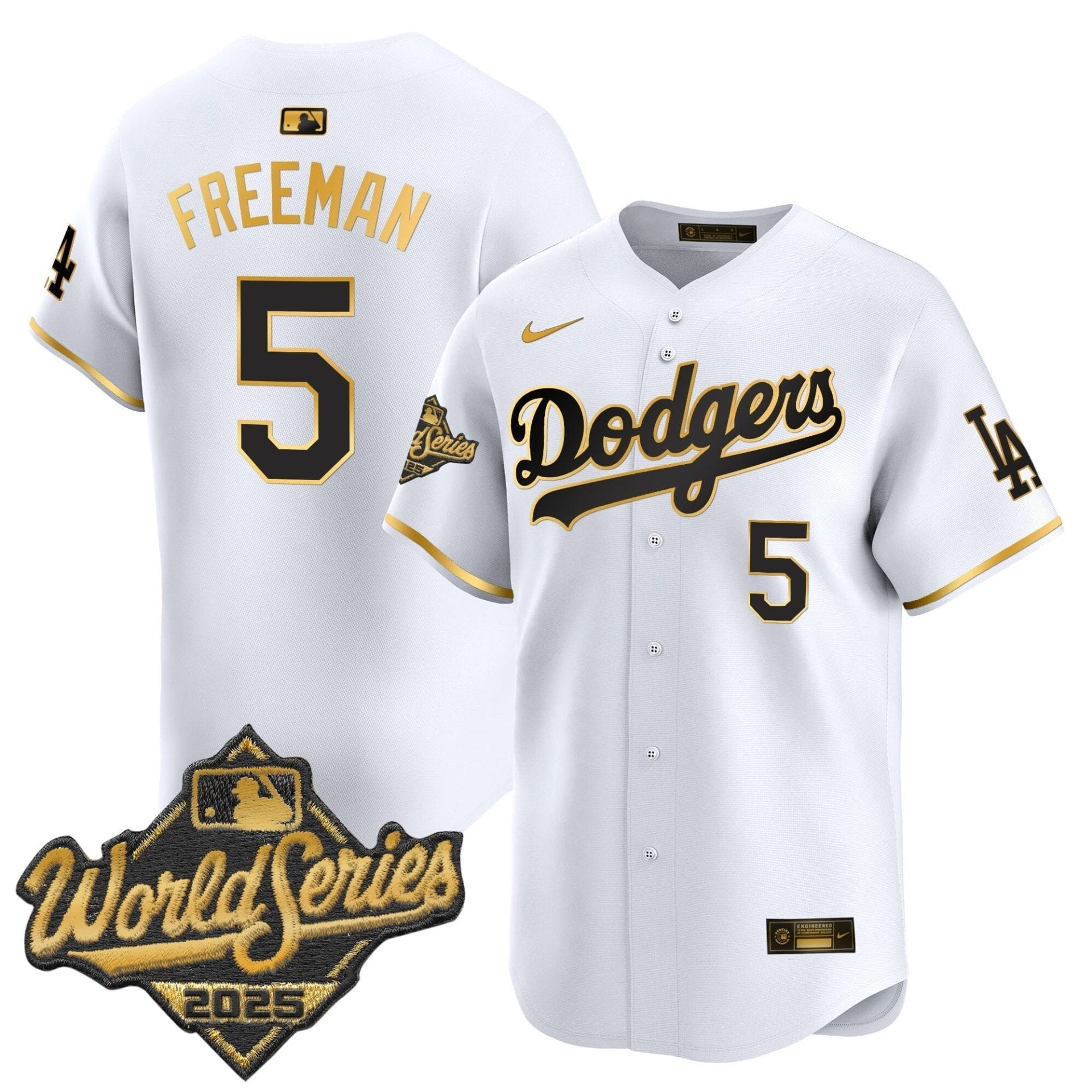 Dodgers 2025 World Series Gold Trim Vapor Premier Limited Jersey - All Stitched - Image 4