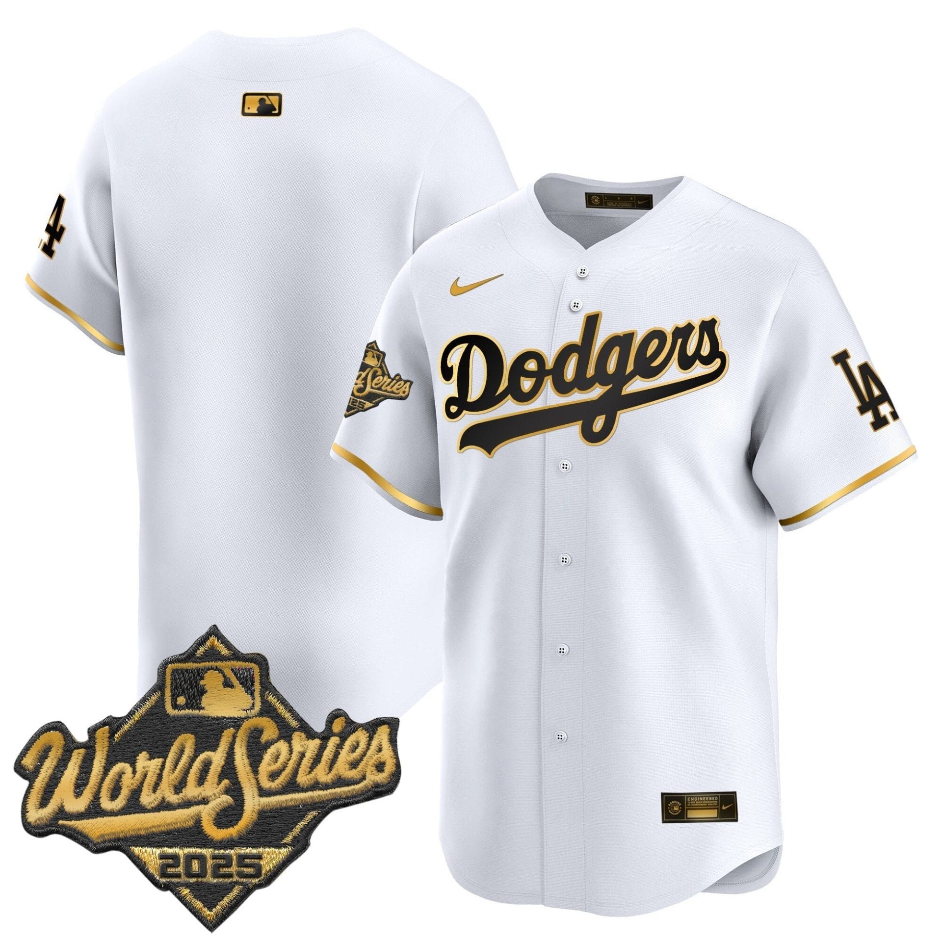 Dodgers 2025 World Series Gold Trim Vapor Premier Limited Jersey - All Stitched - Image 12