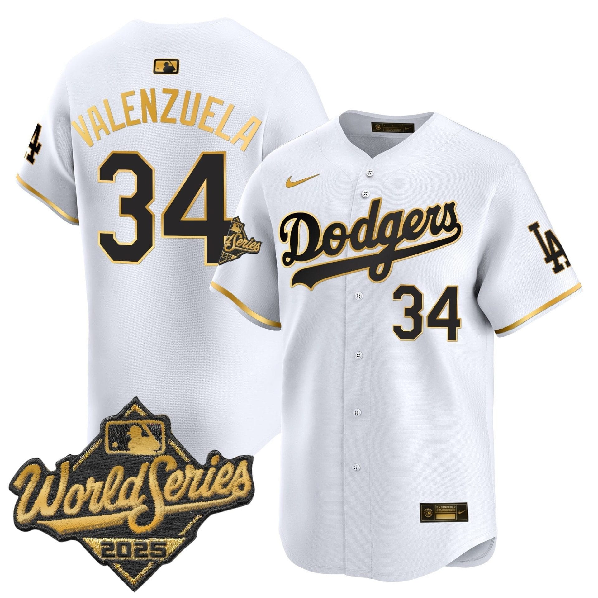 Dodgers 2025 World Series Gold Trim Vapor Premier Limited Jersey - All Stitched - Image 5