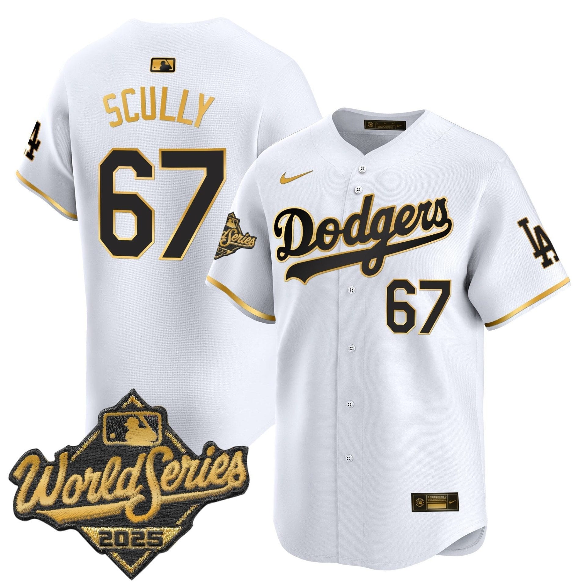 Dodgers 2025 World Series Gold Trim Vapor Premier Limited Jersey - All Stitched - Image 8