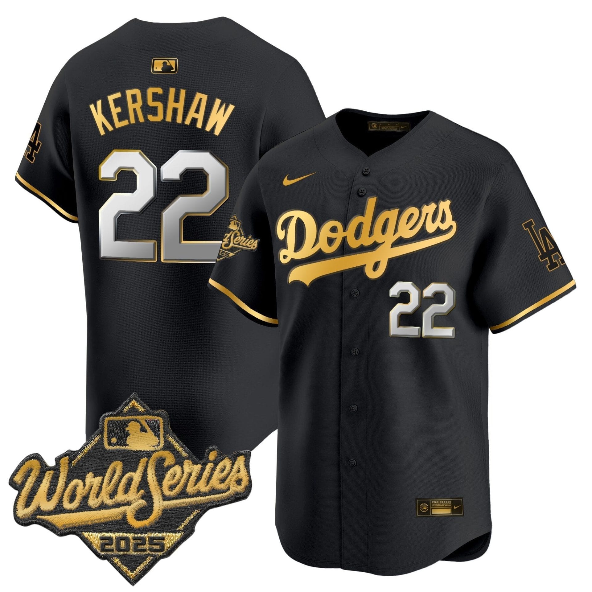 Dodgers 2025 World Series Gold Trim Vapor Premier Limited Jersey - All Stitched - Image 21