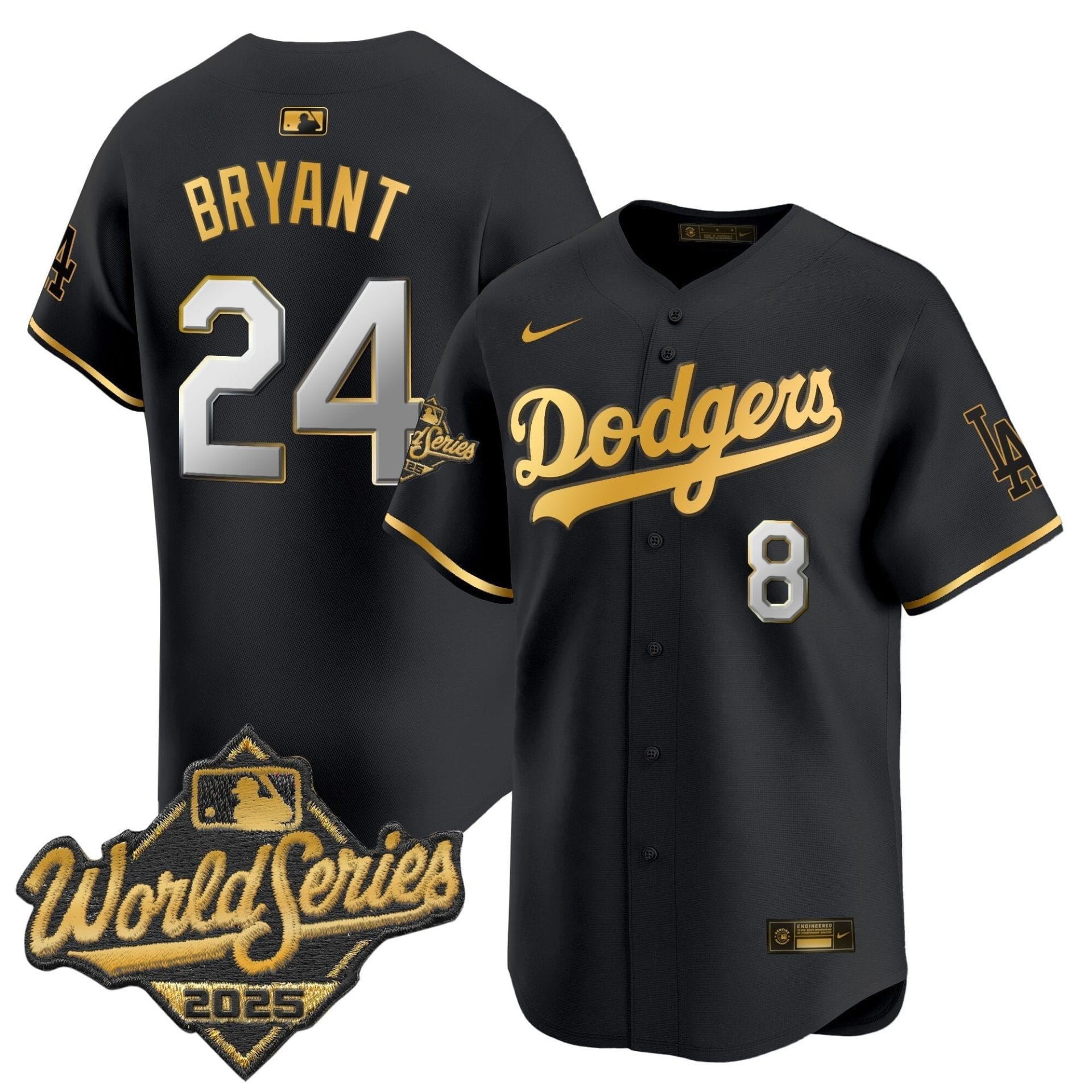 Dodgers 2025 World Series Gold Trim Vapor Premier Limited Jersey - All Stitched - Image 18