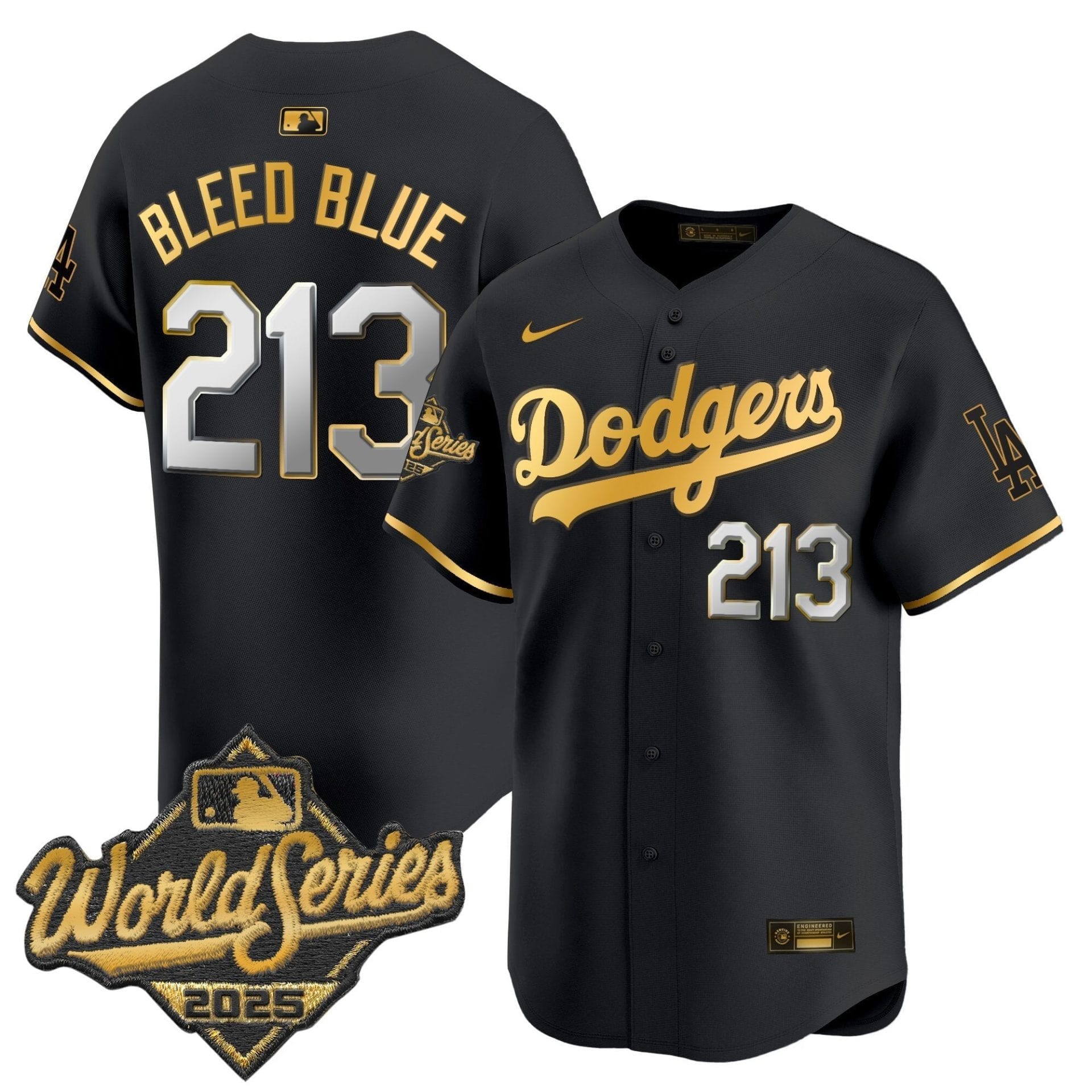 Dodgers 2025 World Series Gold Trim Vapor Premier Limited Jersey - All Stitched - Image 14