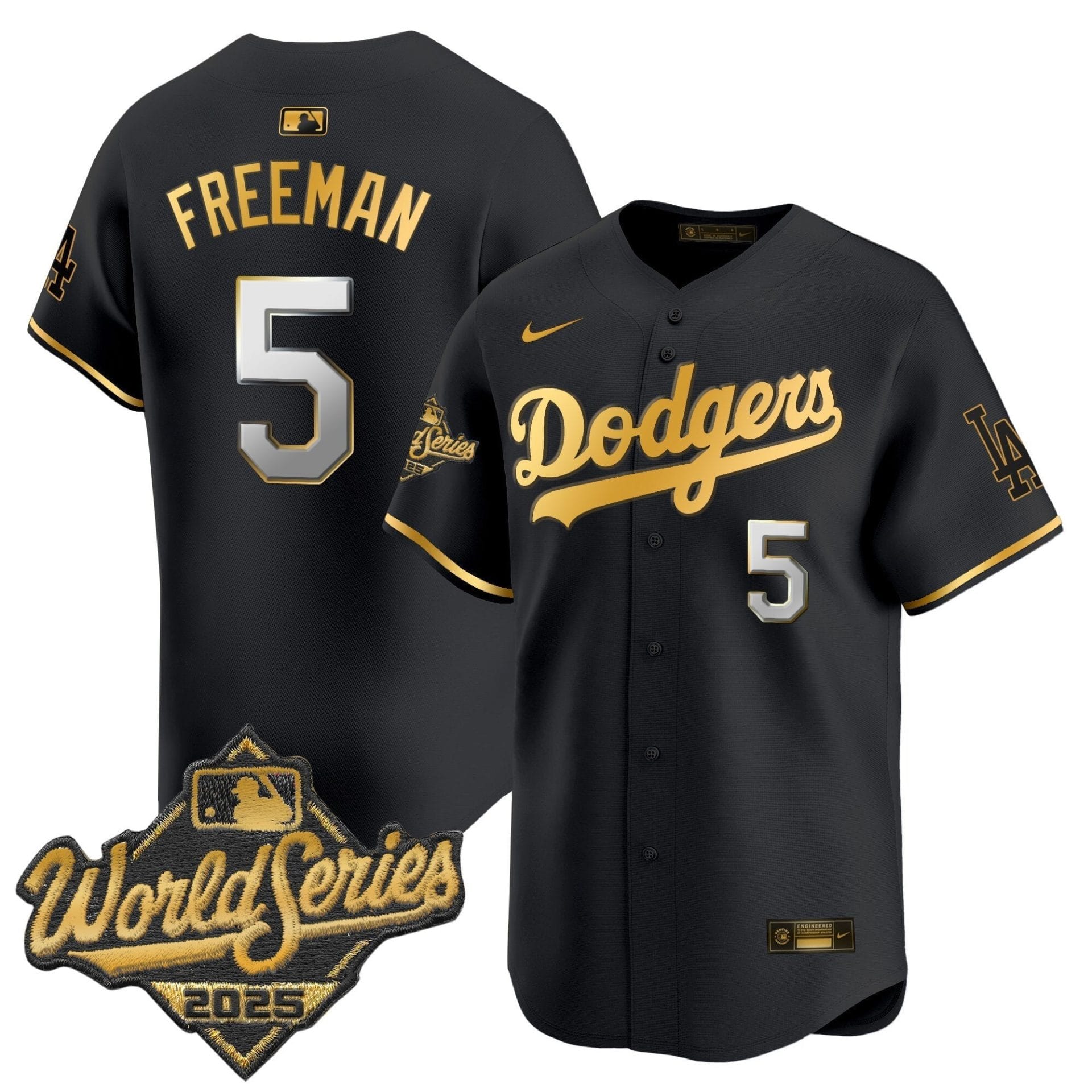 Dodgers 2025 World Series Gold Trim Vapor Premier Limited Jersey - All Stitched - Image 15