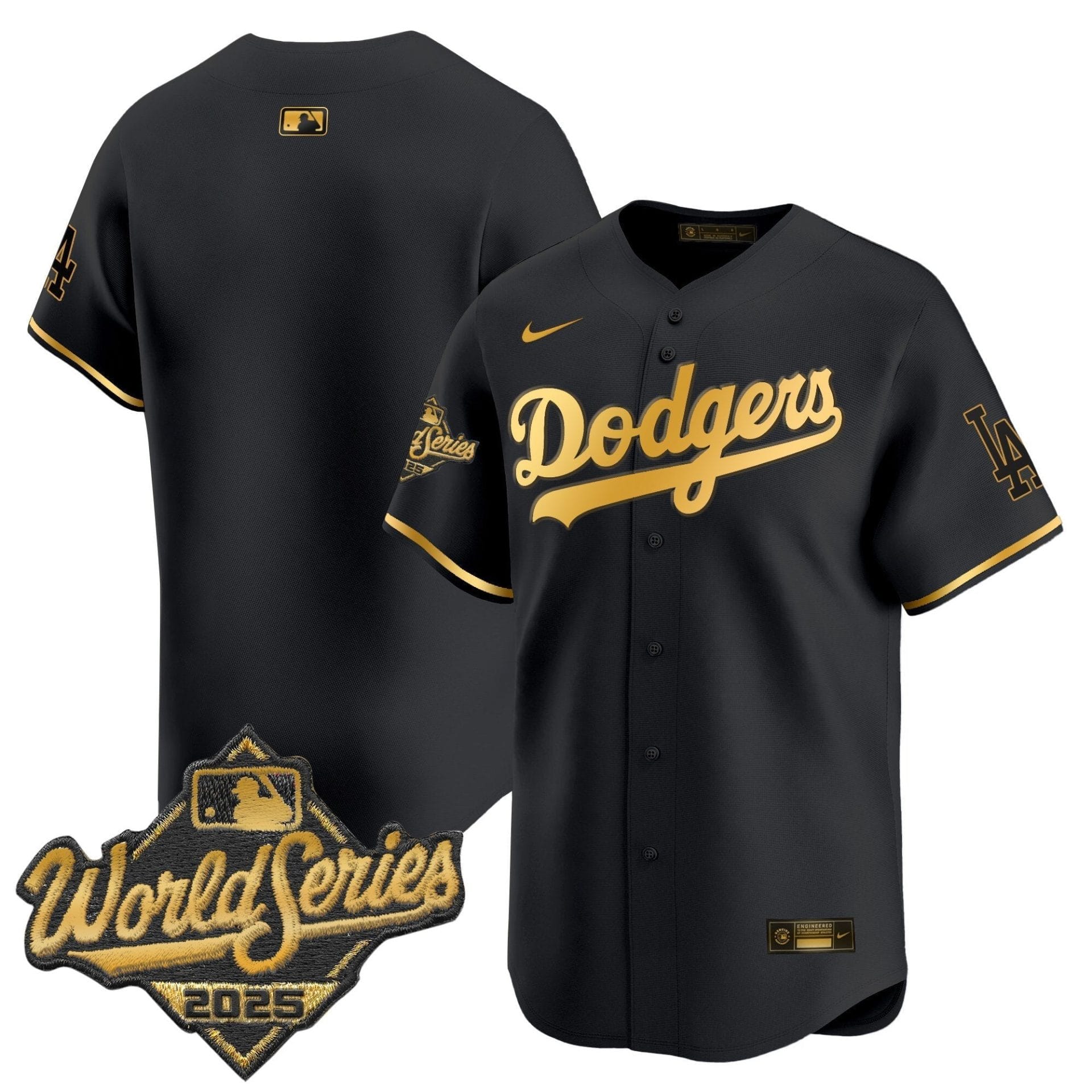 Dodgers 2025 World Series Gold Trim Vapor Premier Limited Jersey - All Stitched - Image 23