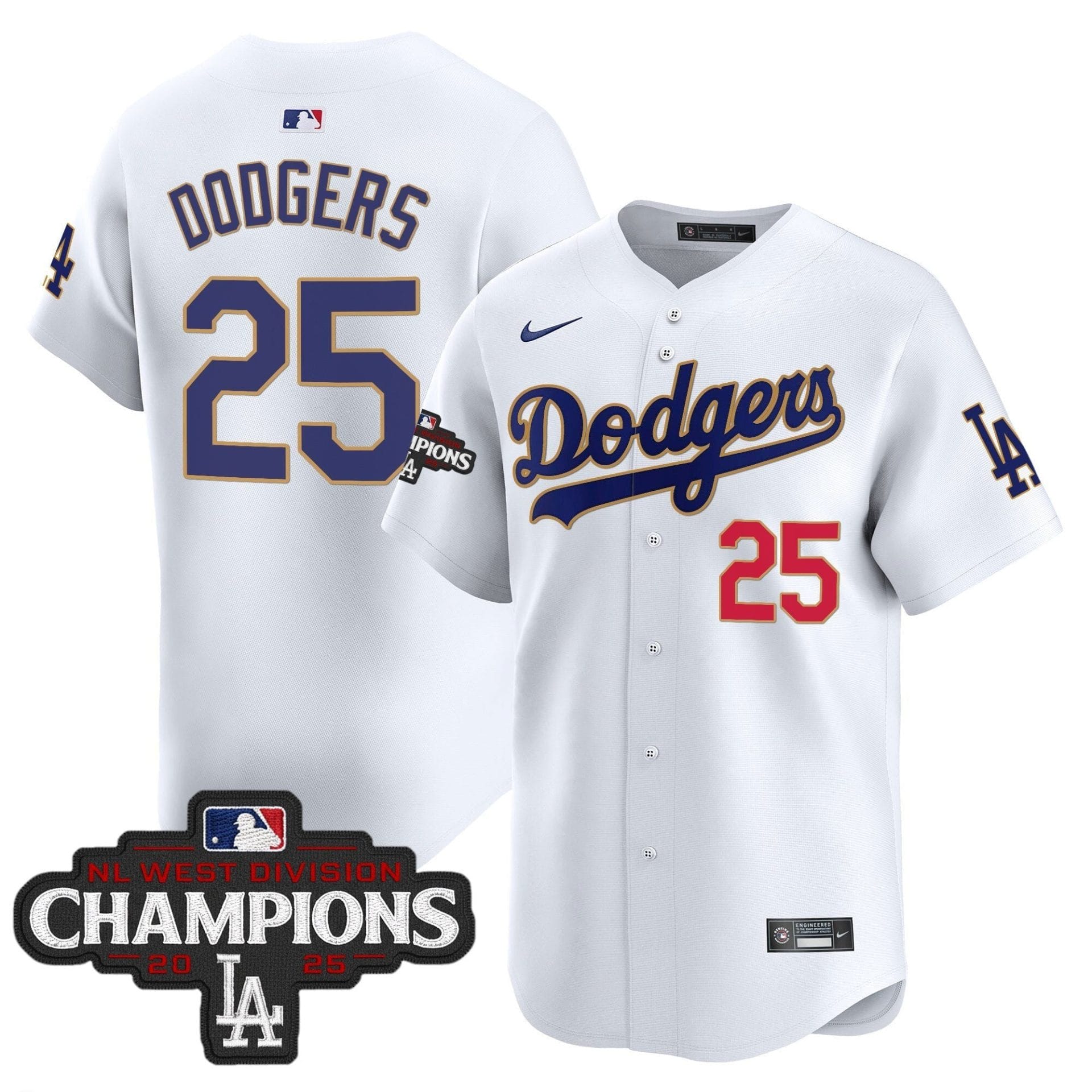 Dodgers 2025 World Series Gold Trim Vapor Premier Limited Jersey - All Stitched - Image 33