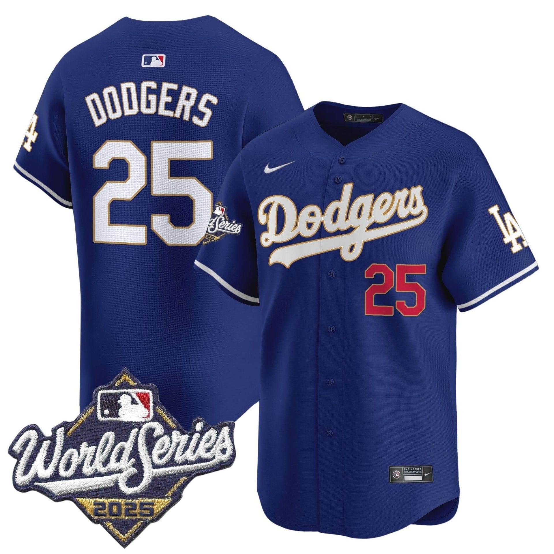 Dodgers 2025 World Series Gold Trim Vapor Premier Limited Jersey - All Stitched - Image 44