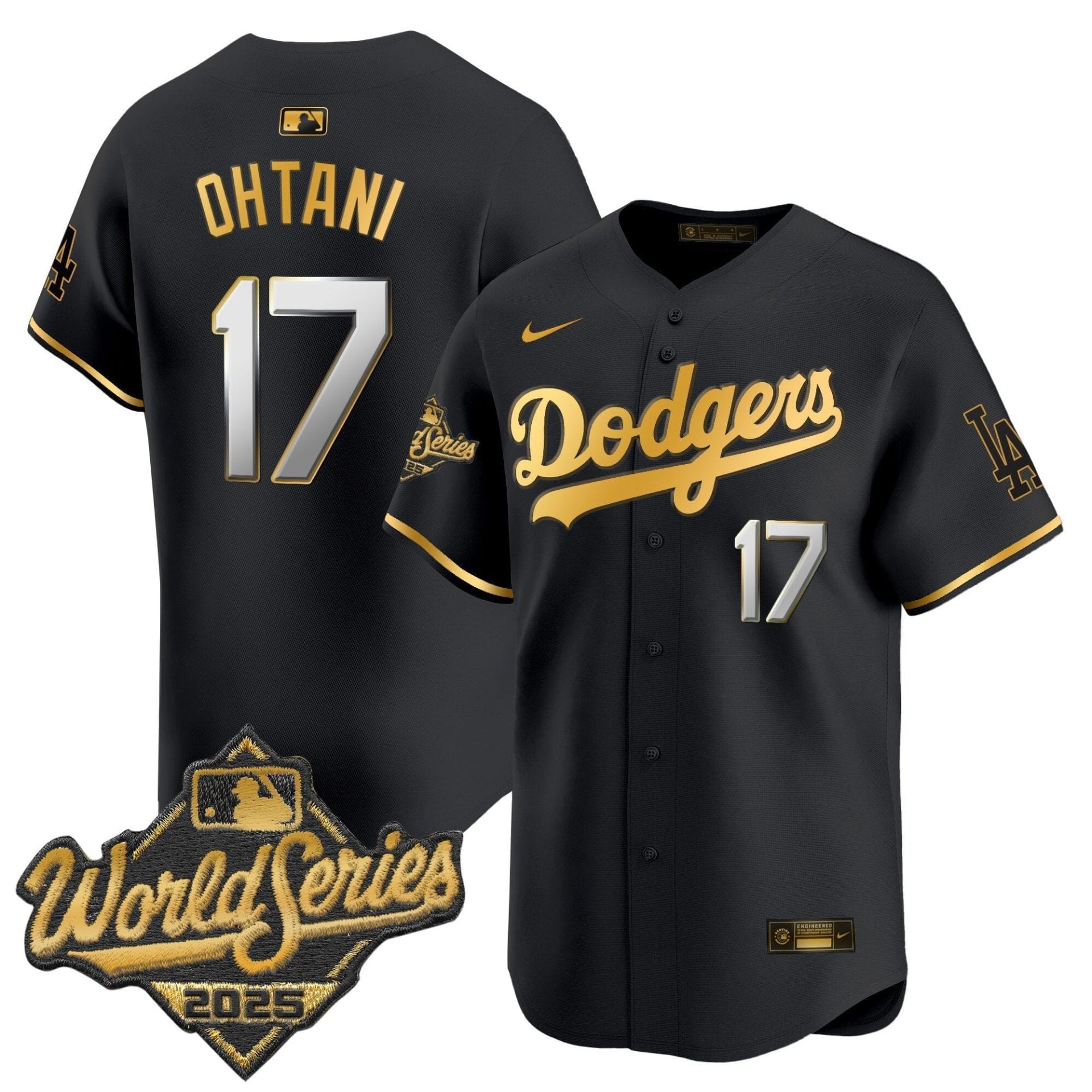 Dodgers 2025 World Series Gold Trim Vapor Premier Limited Jersey - All Stitched - Image 13