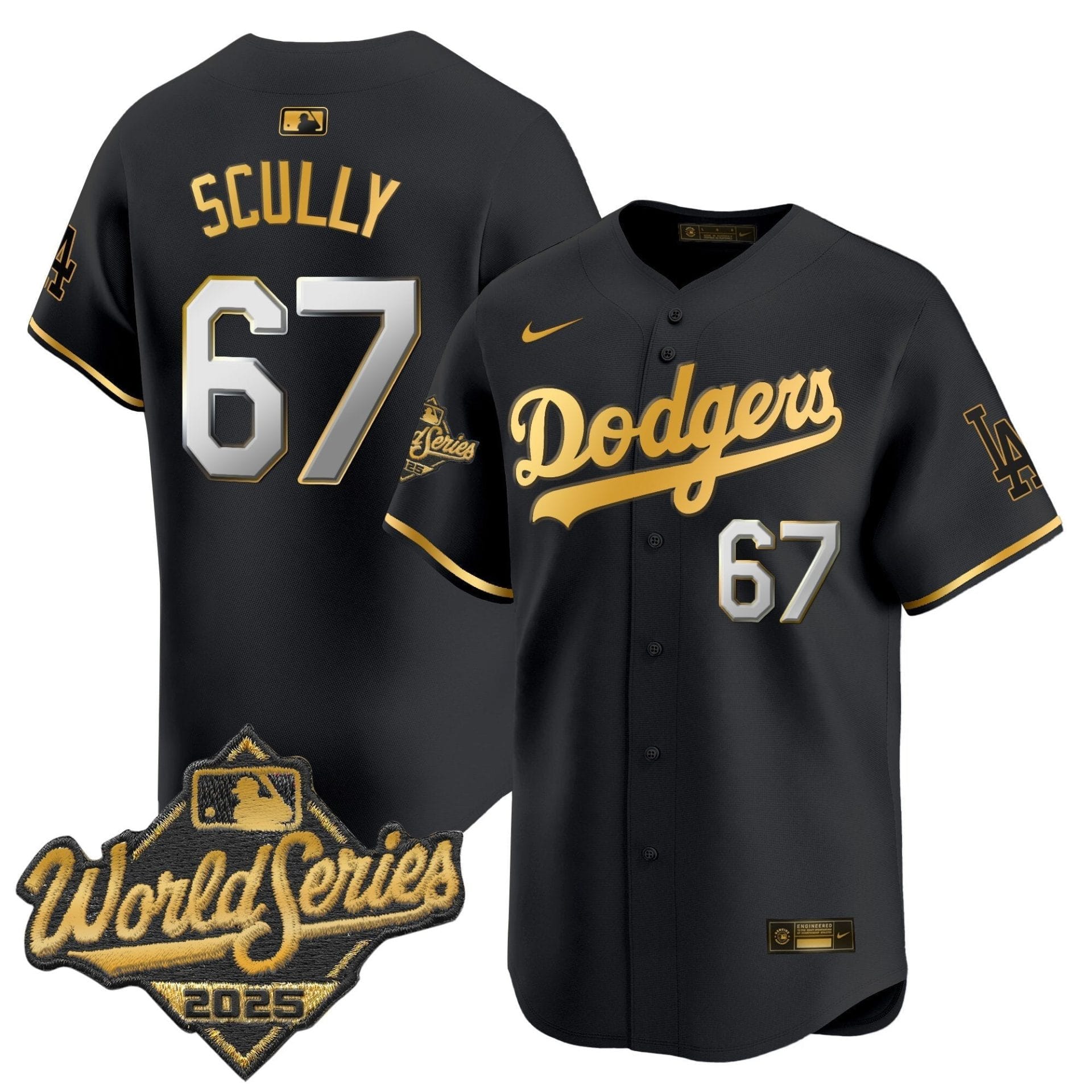 Dodgers 2025 World Series Gold Trim Vapor Premier Limited Jersey - All Stitched - Image 19