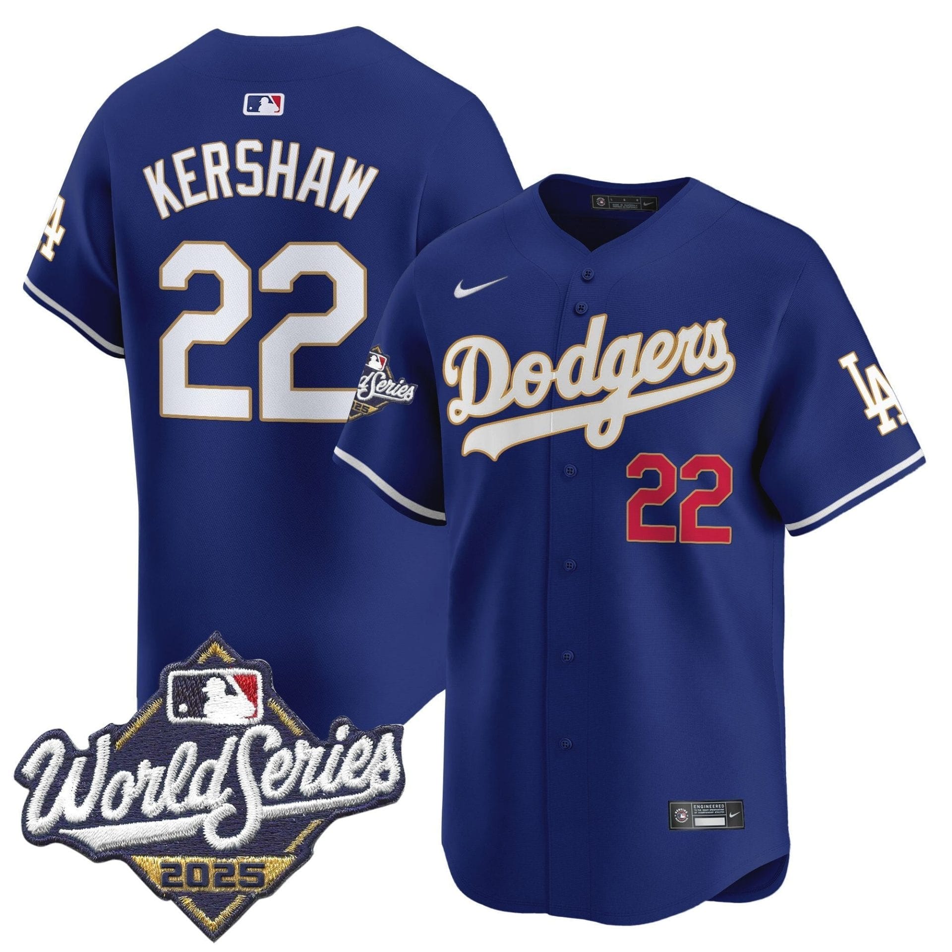 Dodgers 2025 World Series Gold Trim Vapor Premier Limited Jersey - All Stitched - Image 43