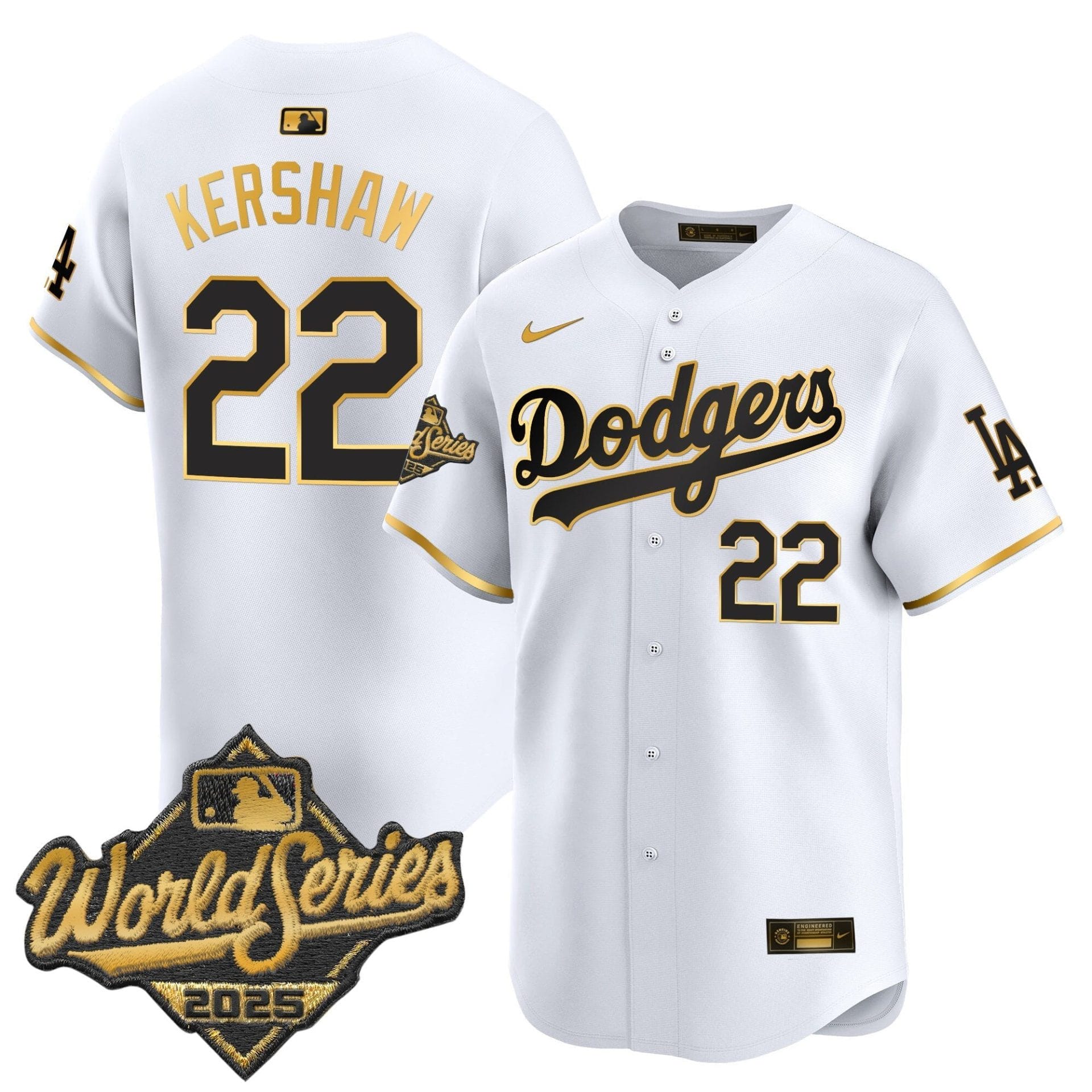 Dodgers 2025 World Series Gold Trim Vapor Premier Limited Jersey - All Stitched - Image 10