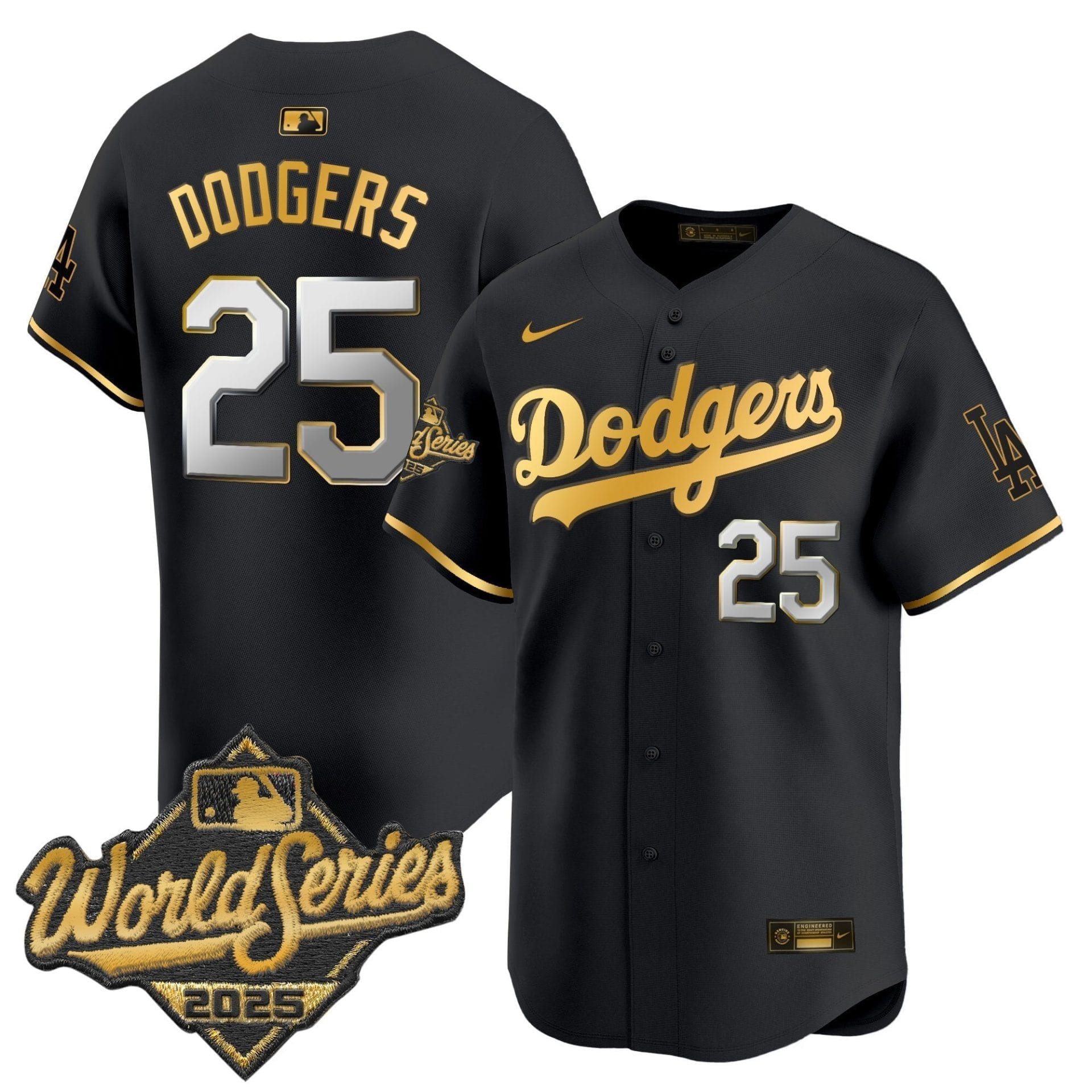 Dodgers 2025 World Series Gold Trim Vapor Premier Limited Jersey - All Stitched - Image 22