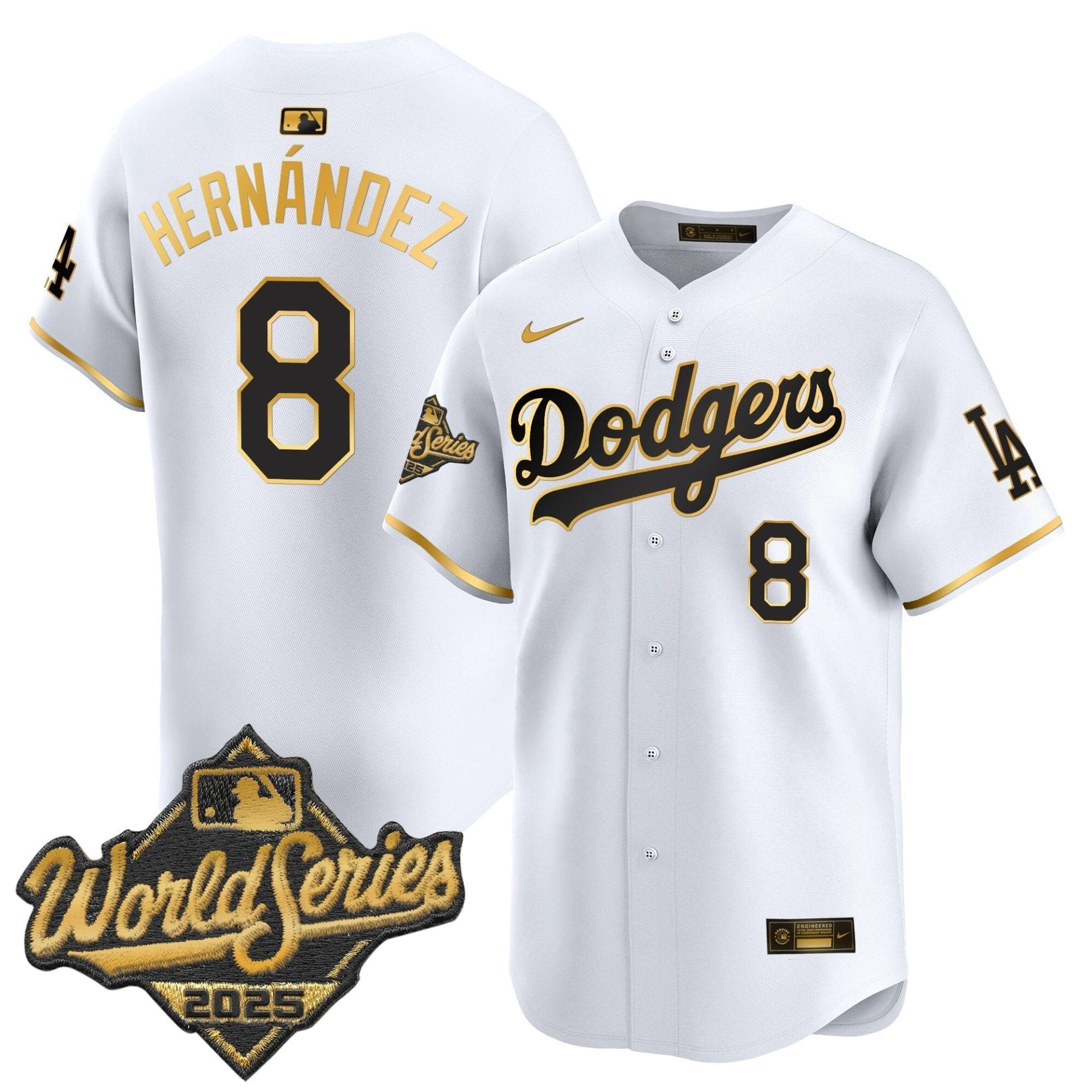 Dodgers 2025 World Series Gold Trim Vapor Premier Limited Jersey - All Stitched - Image 9