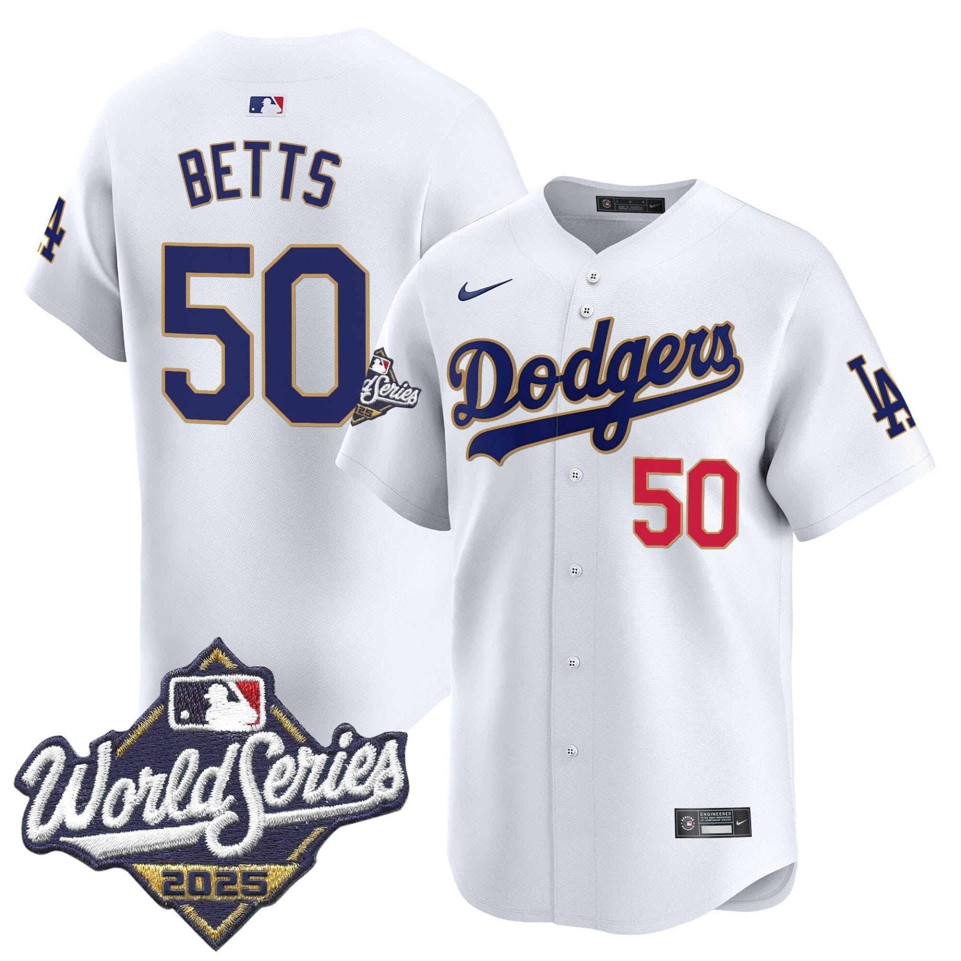 Dodgers 2025 World Series Gold Trim Vapor Premier Limited Jersey - All Stitched - Image 28