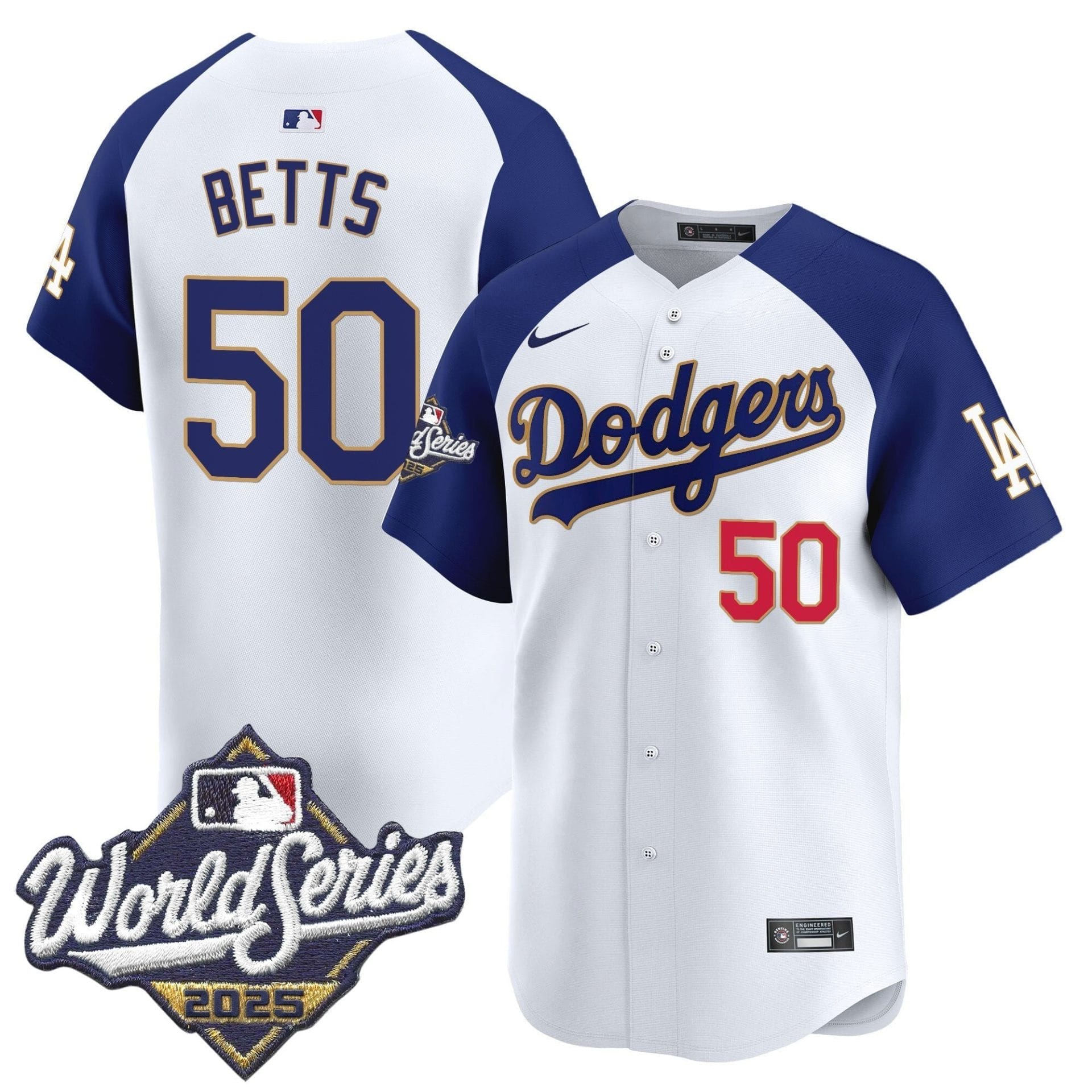 Dodgers 2025 World Series Gold Trim Vapor Premier Limited Jersey - All Stitched - Image 50