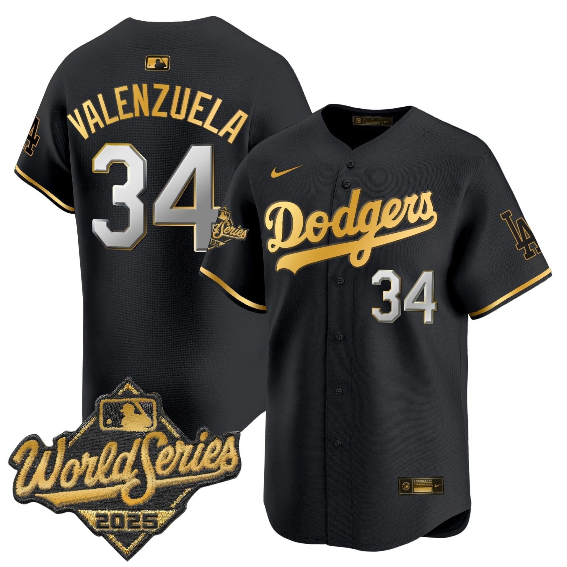 Dodgers 2025 World Series Gold Trim Vapor Premier Limited Jersey - All Stitched - Image 16